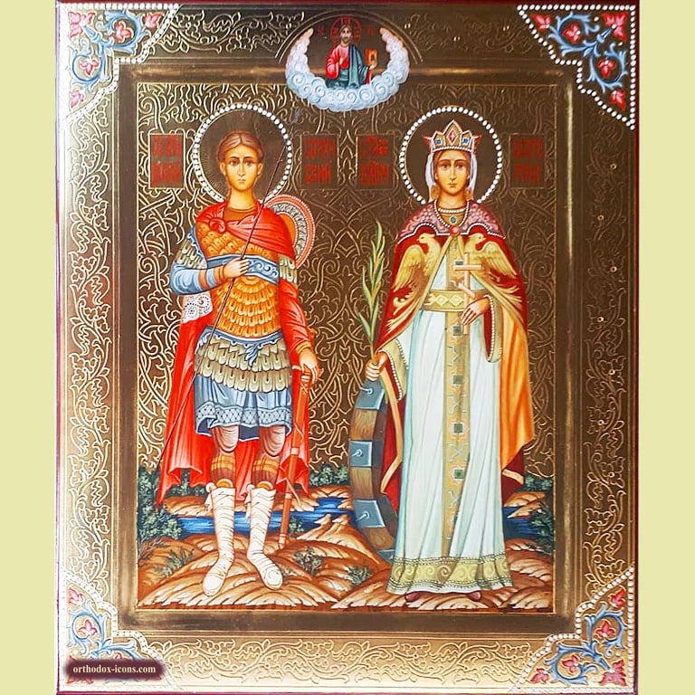 St. Catherine and St. Demetrius Orthodox Icon