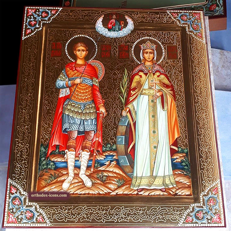St. Catherine and St. Demetrius Orthodox Icon