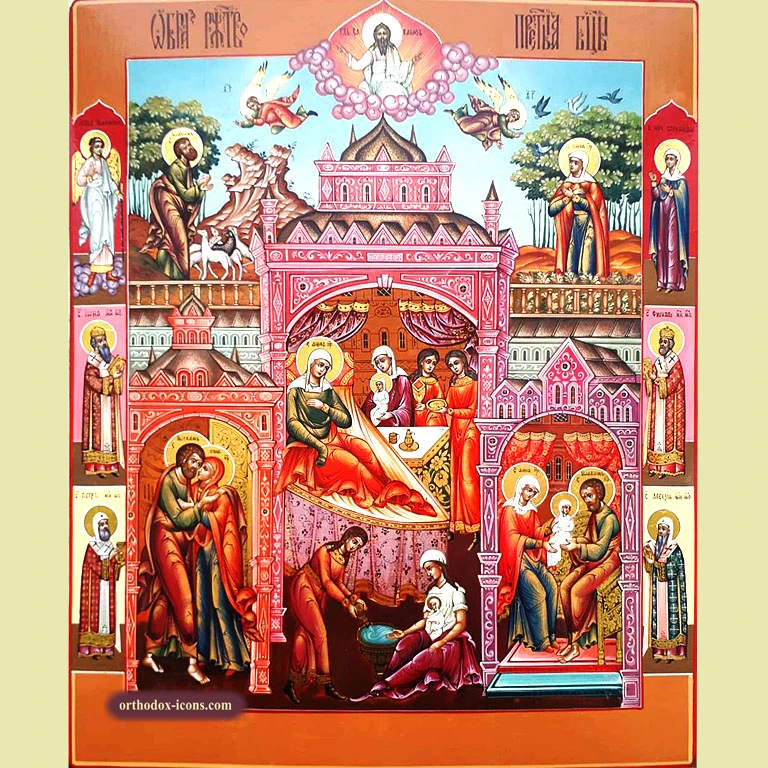 Nativity of the Theotokos Orthodox Icon | Iconography Art | Mstyora