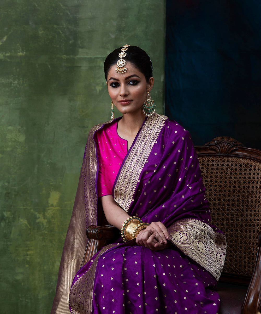10 Beautiful Bridal Purple Banarasi Sarees for the D-Day