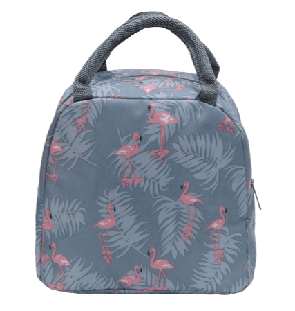 IceBuddy™ Sac Isotherme Repas Flamants Roses Gris