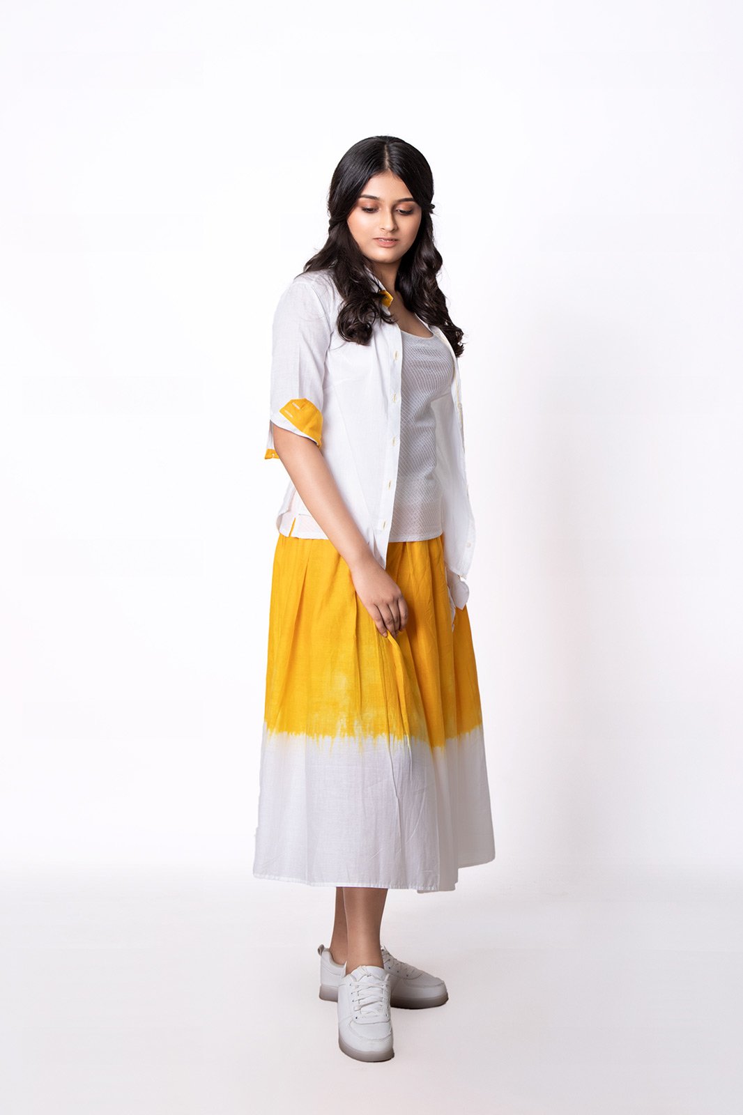 Sintra Yellow Tie Dye Cotton Skirt, Best Organic Clothing Store, Sepia stories, organic cotton, sustainable fashion, organic fashion brands, handmade organic clothing, organic handmade clothing, alternate apparel, handcrafted clothing in India, organic handmade clothing, fashion labels in India, eco-friendly clothing, natural organic clothes, organic fabrics, sustainable linen clothing, natural fabric clothes, women clothing, shop women clothing, women bottoms online, women bottoms, women pants, casual pants, casual clothing, office pants, trousers, women trousers, casual trousers, trousers online, indian women pants, best women clothing brand