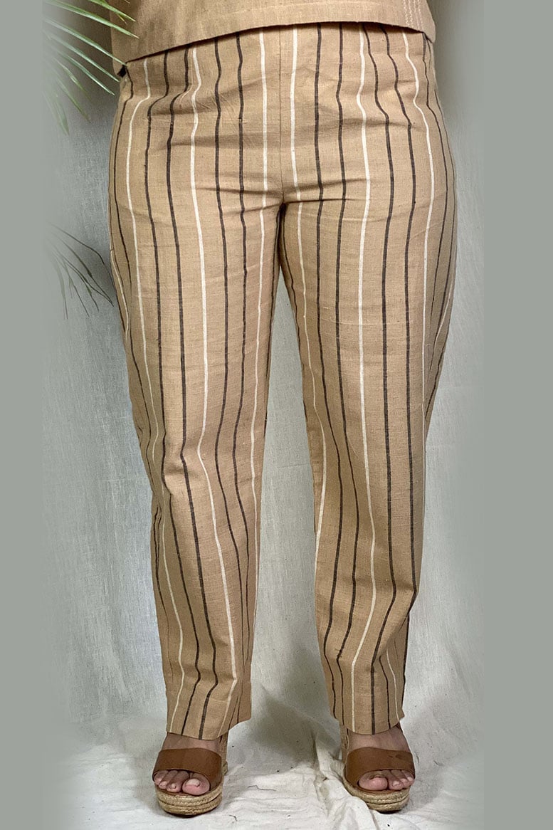 Mascarenhas Brown Lounge Cotton Pants, Best Organic Clothing Store, Sepia stories, organic cotton, sustainable fashion, organic fashion brands, handmade organic clothing, organic handmade clothing, alternate apparel, handcrafted clothing in India, organic handmade clothing, fashion labels in India, eco-friendly clothing, natural organic clothes, organic fabrics, sustainable linen clothing, natural fabric clothes, women clothing, shop women clothing, women bottoms online, women bottoms, women pants, casual pants, casual clothing, office pants, trousers, women trousers, casual trousers, trousers online, indian women pants, best women clothing brand