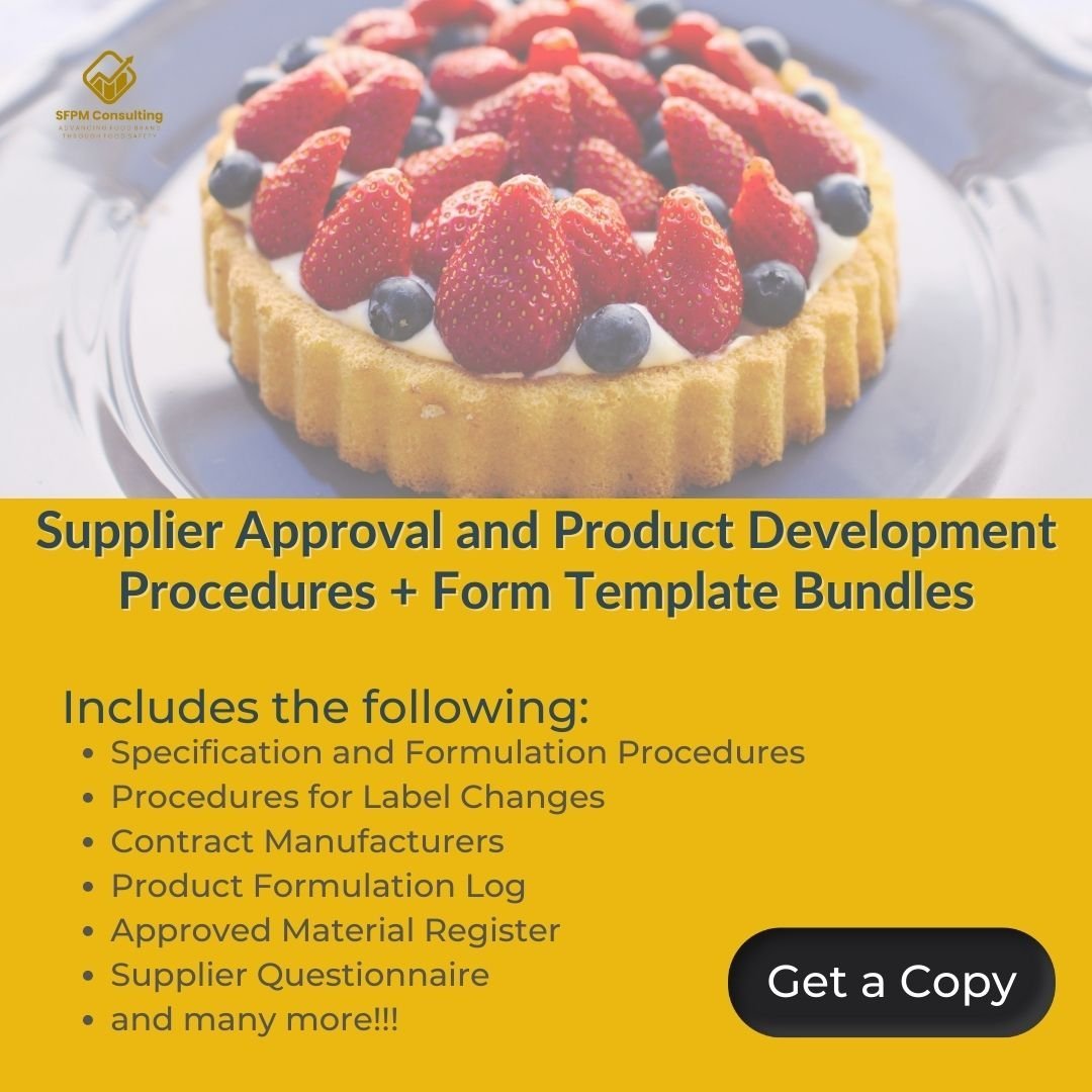Save time and money with SFPM's Supplier Approval and Product Development Procedures + Form Template Bundles - 2