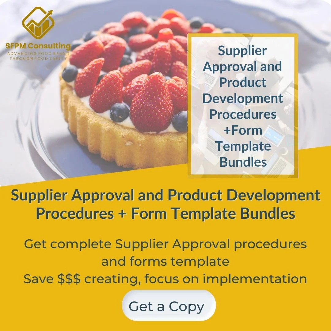 Supplier Approval Template and Product Development Procedures Forms by SFPM