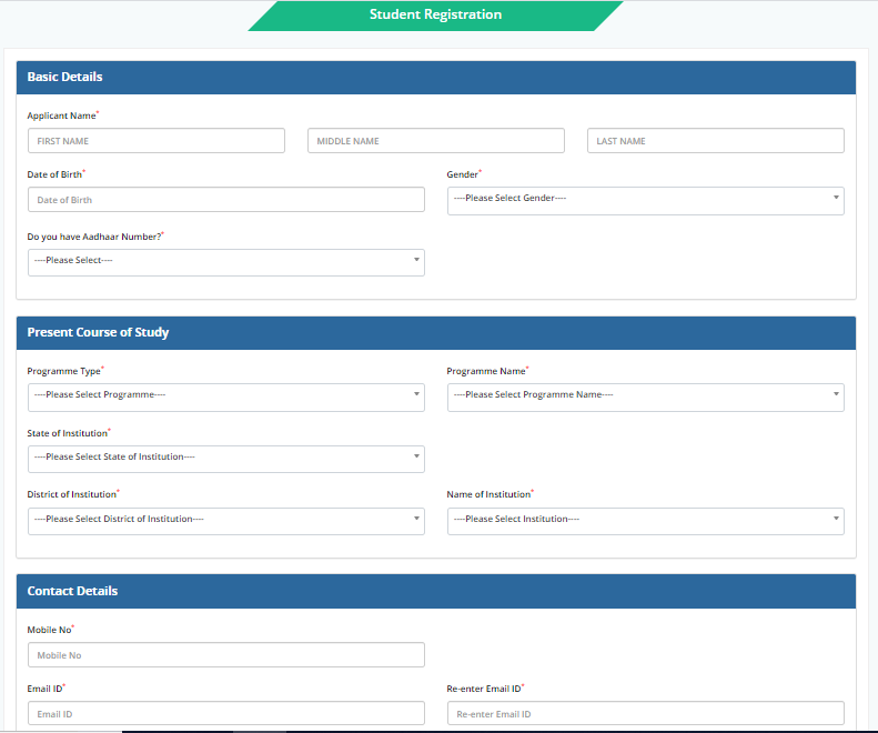 Student Credit Card Scheme Form