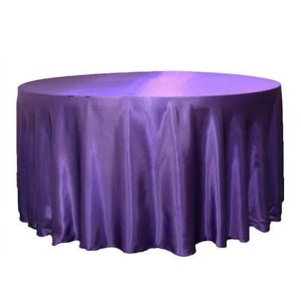 Satin Round Table Cloth - Purple 3m 120inch