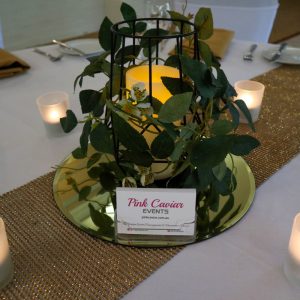 Black Geo Lantern with Greenery or Orchids