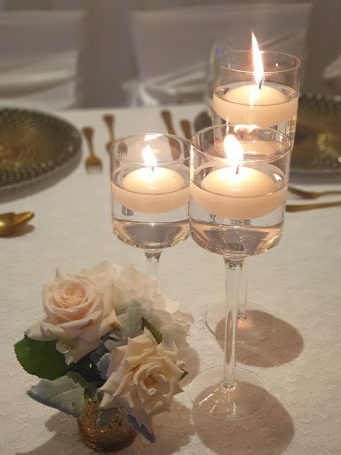 Floating Candle Trio with Mini Flower Cup