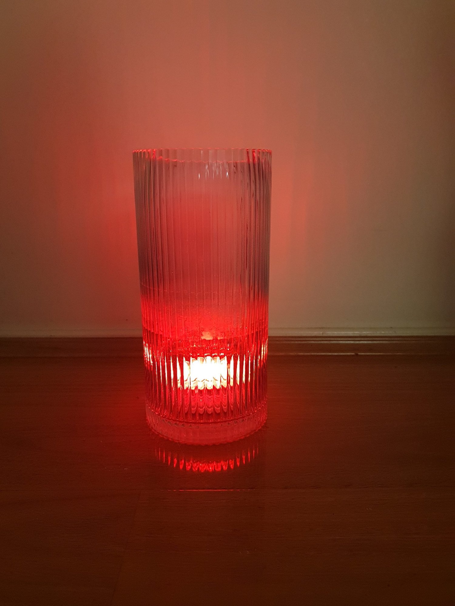 Smoky Vase with Coloured Red Light