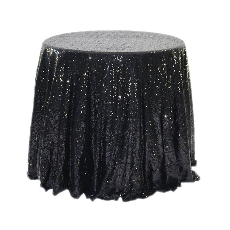 Sequin Round Tablecloth - Black