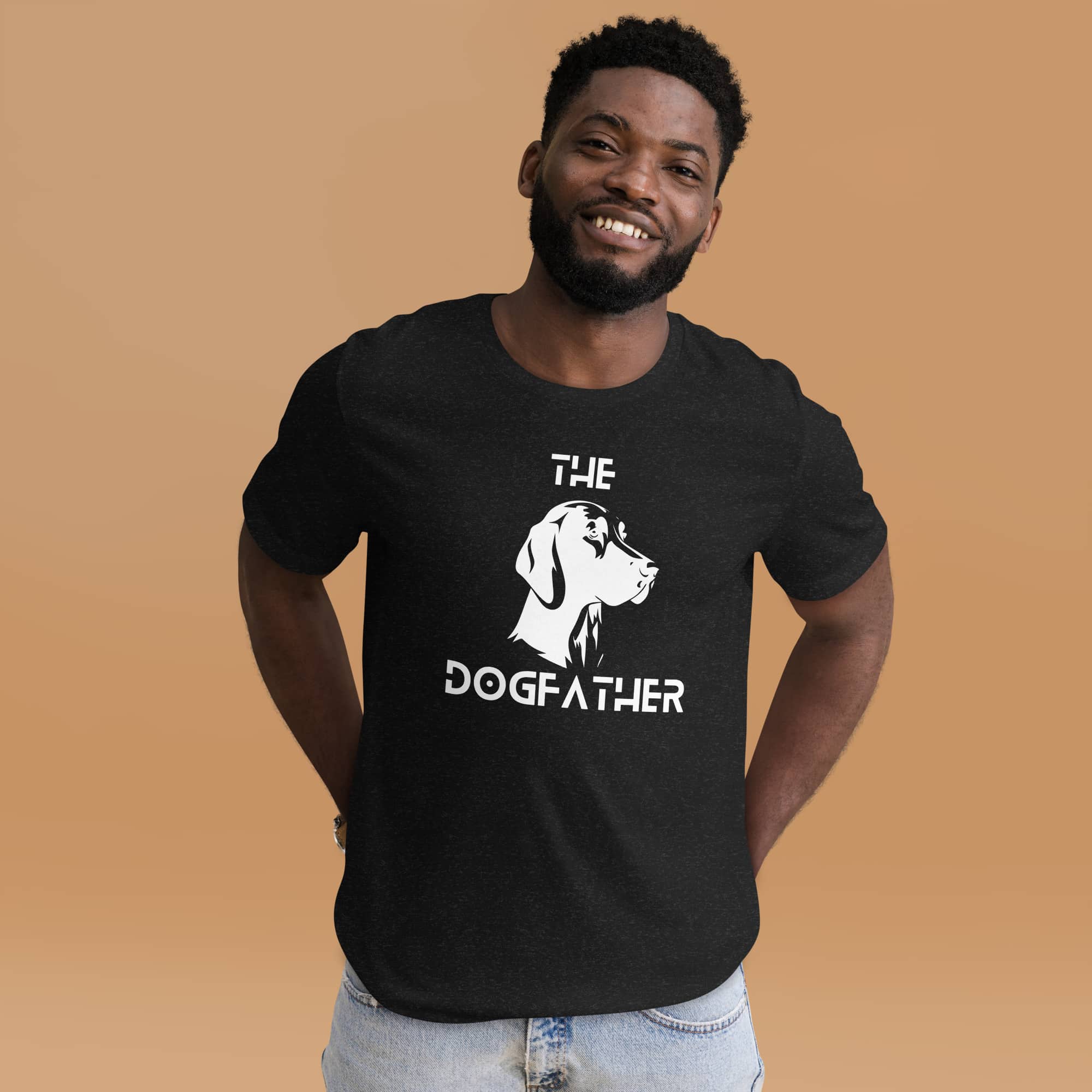 The Dogfather Retrievers Unisex T-Shirt. Black Heather. Male