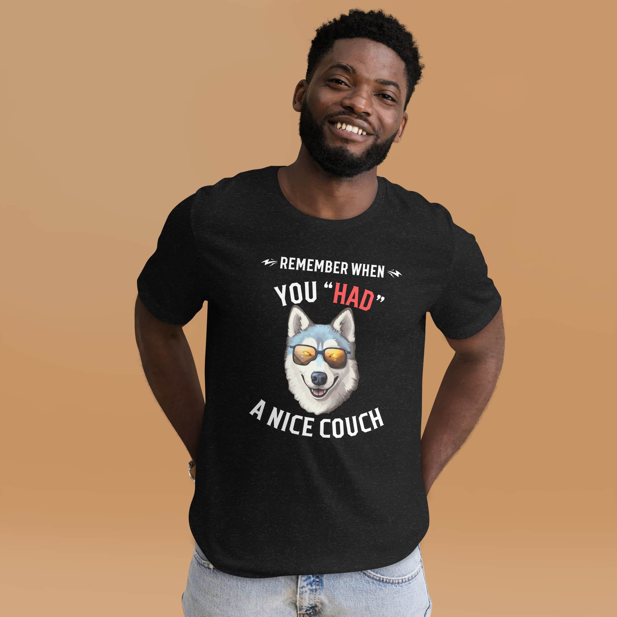 "Remember When You Had A Nice Couch" Husky Unisex T-Shirt male t