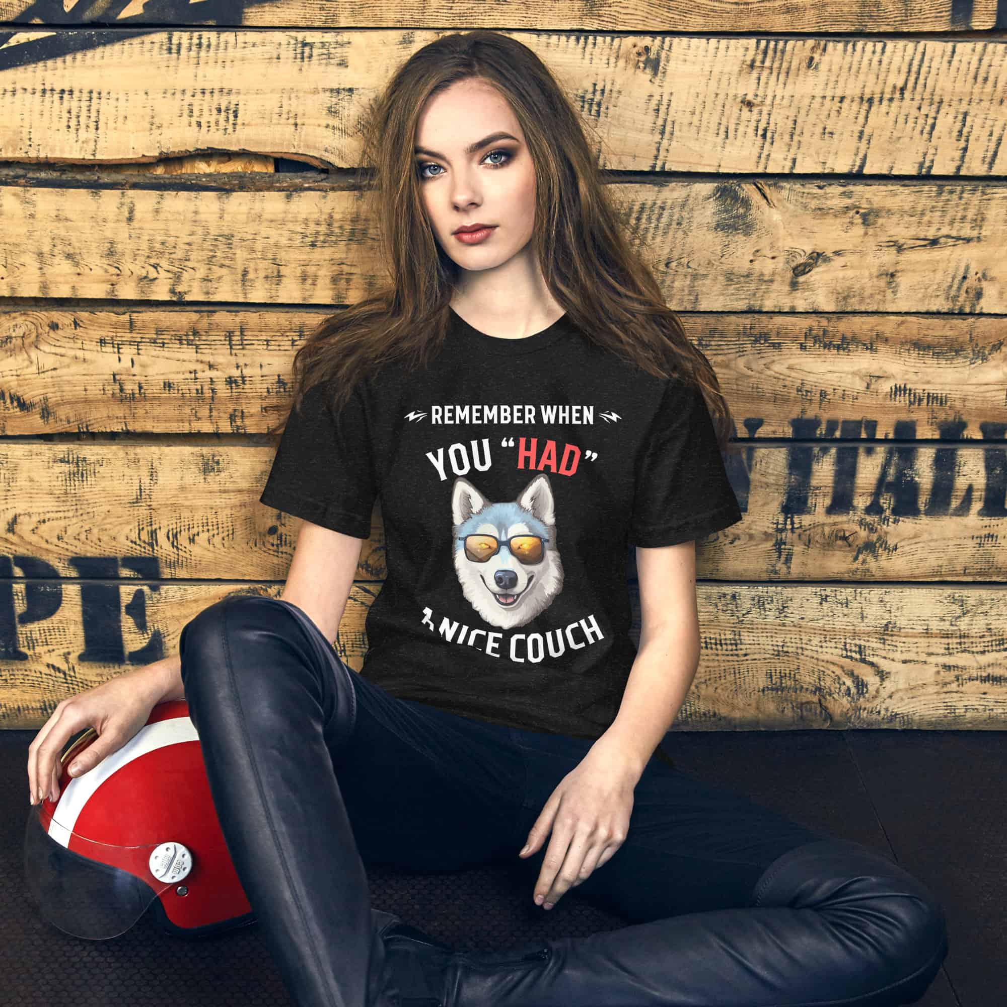 "Remember When You Had A Nice Couch" Husky Unisex T-Shirt female t