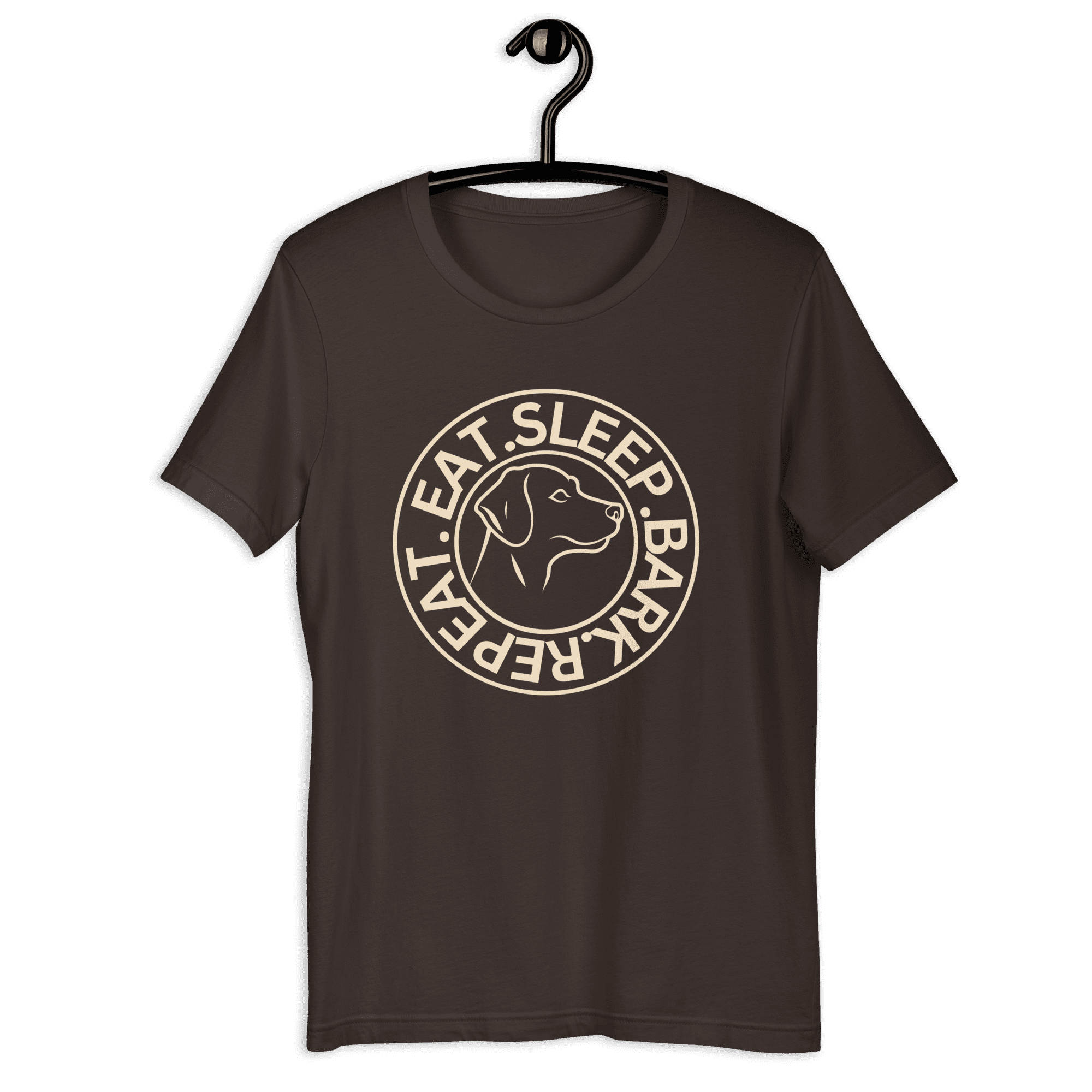 Eat Sleep Bark Repeat Labrador Retriever Unisex T-Shirt. Brown
