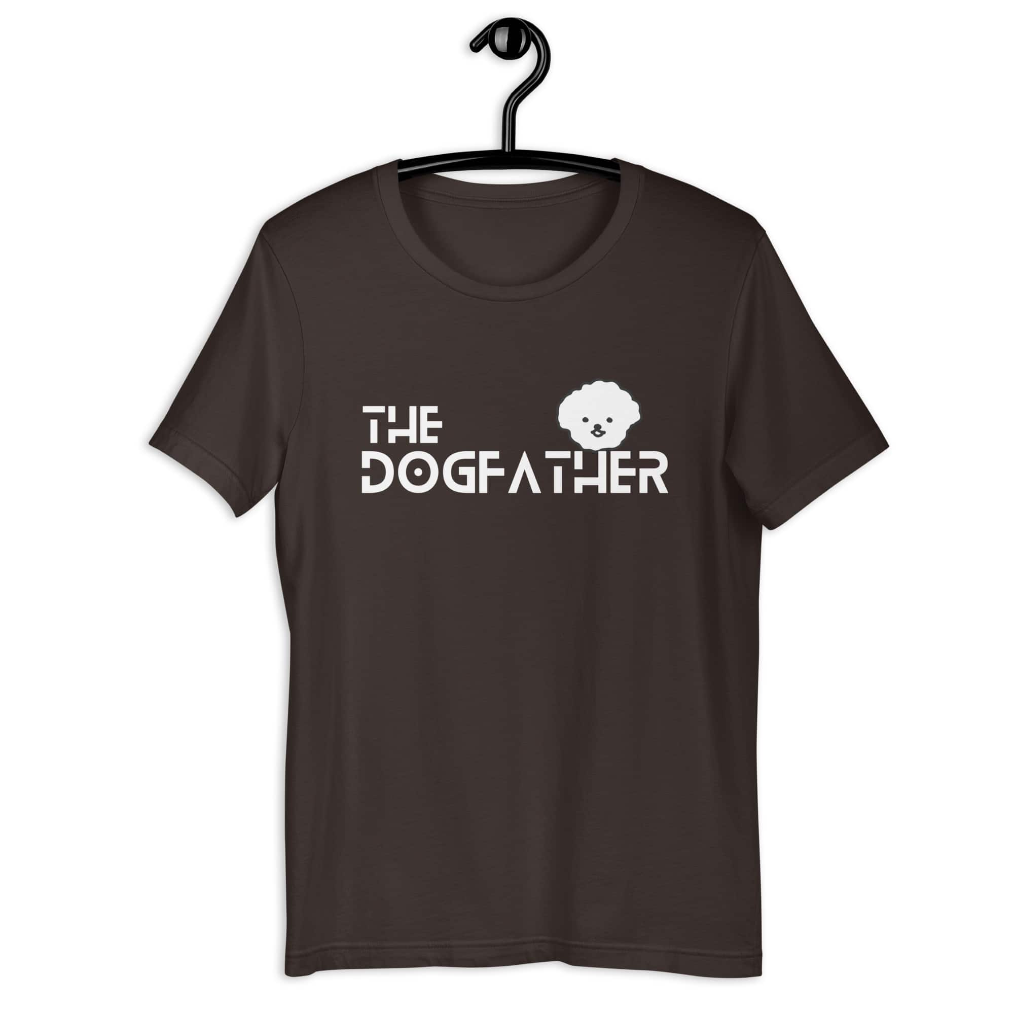 The Dogfather Poodles Unisex T-Shirt. Brown