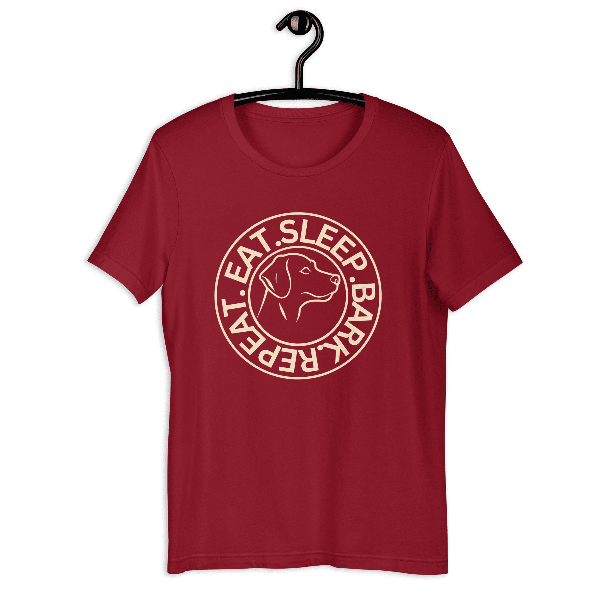 Eat Sleep Bark Repeat Labrador Retriever Unisex T-Shirt. Red