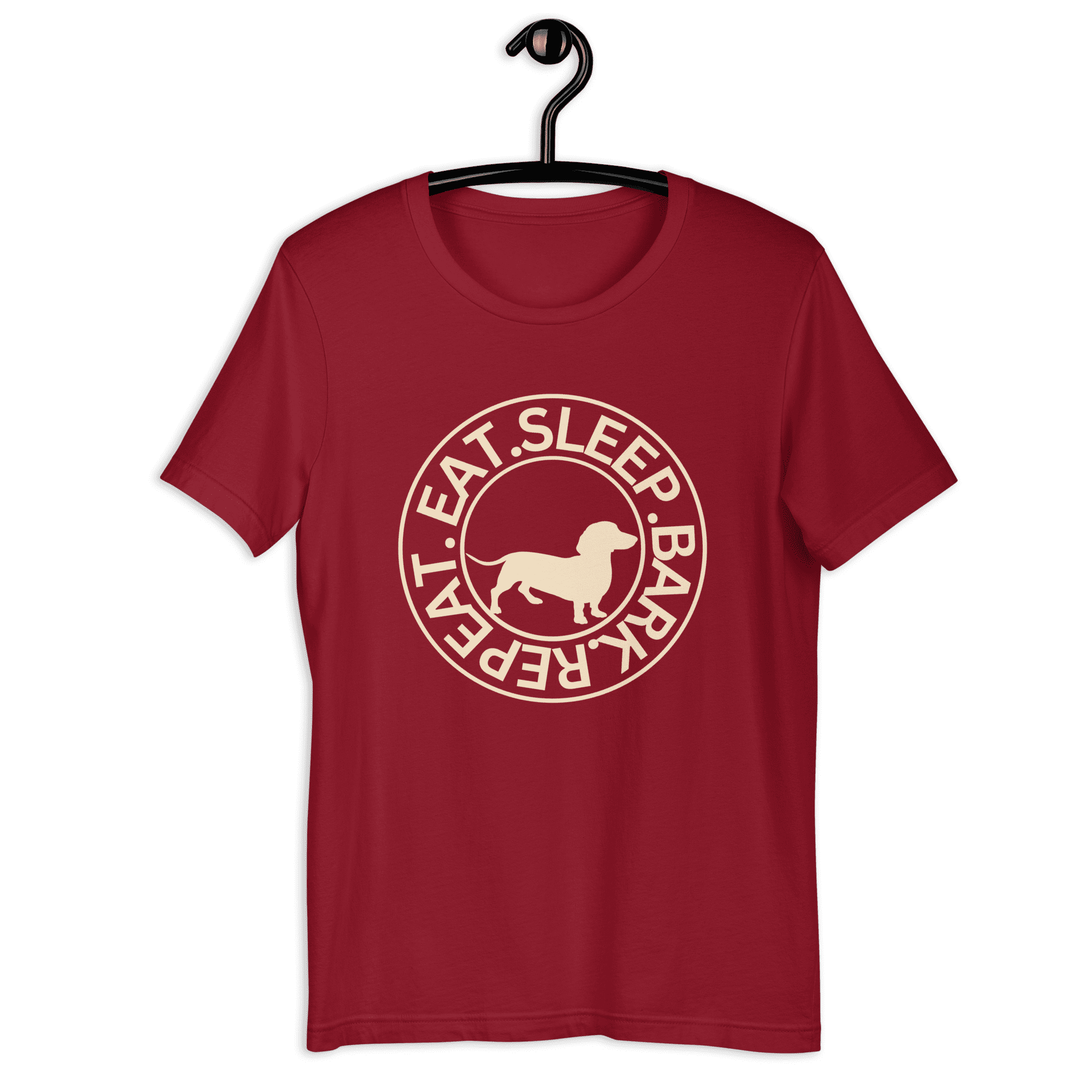 Eat Sleep Bark Repeat Transylvanian Hound (Erdélyi Kopó) Unisex T-Shirt. Red