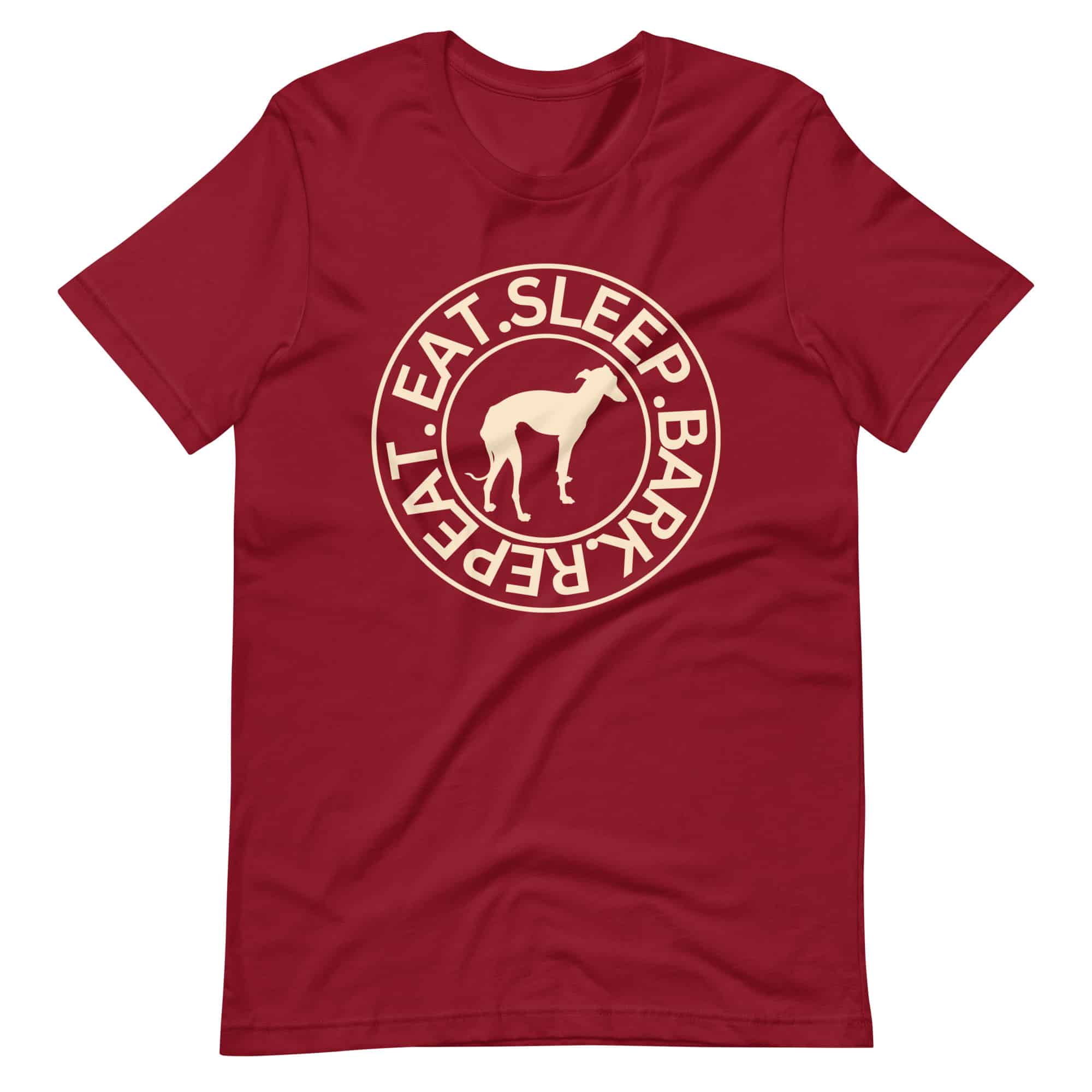 Eat Sleep Bark Repeat Italian Greyhound Unisex T-Shirt. Cardinal