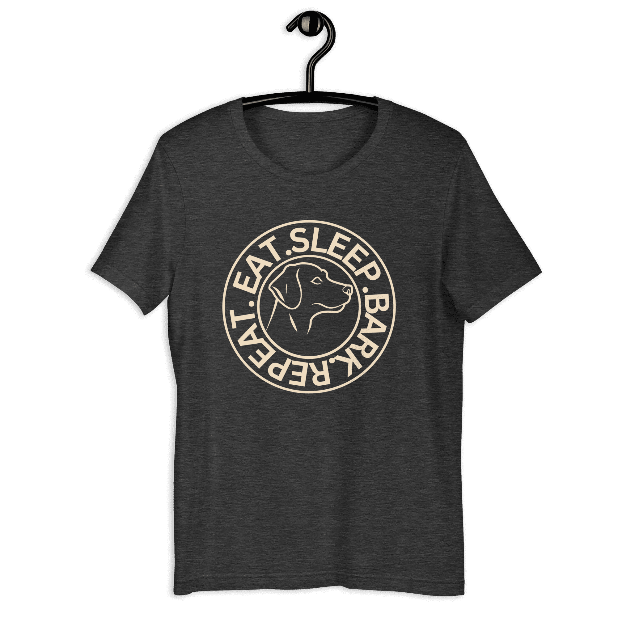 Eat Sleep Bark Repeat Labrador Retriever Unisex T-Shirt. Dark Grey