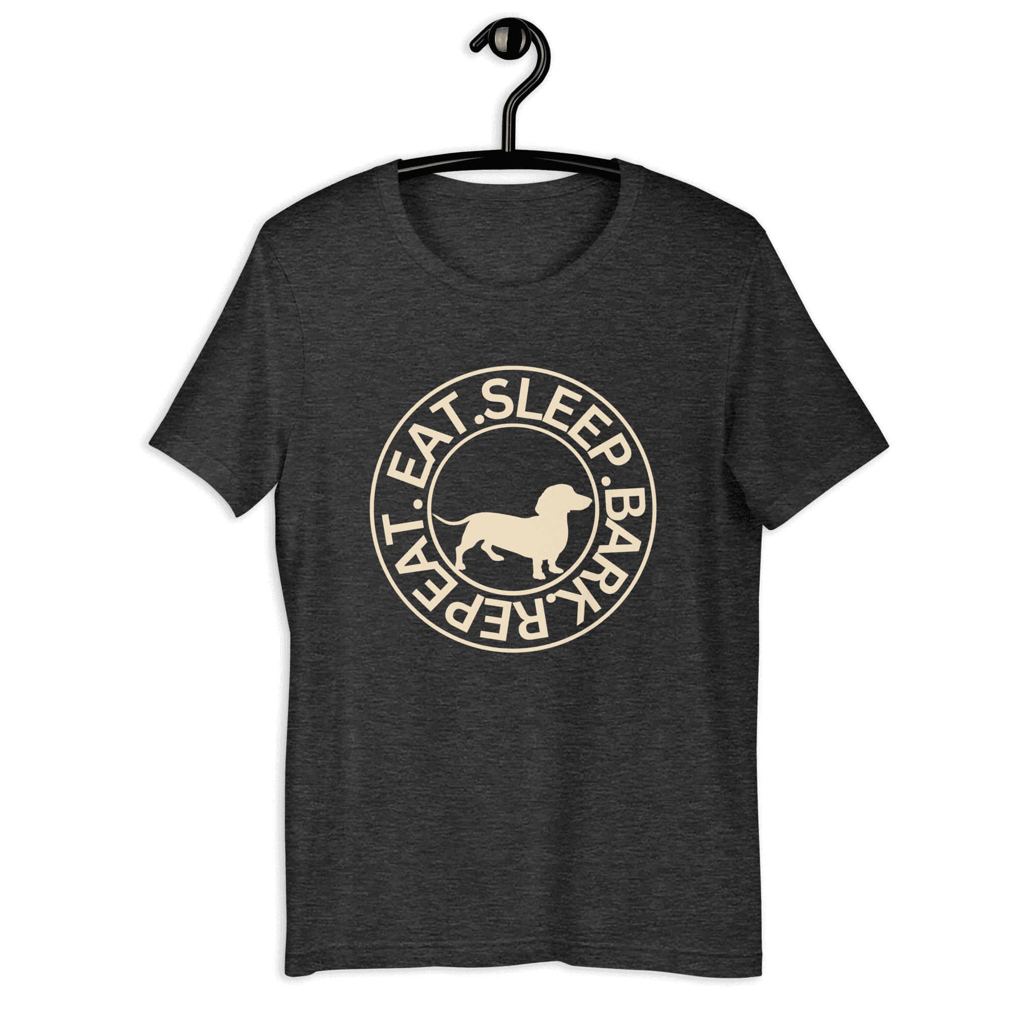 Eat Sleep Bark Repeat Transylvanian Hound (Erdélyi Kopó) Unisex T-Shirt. Dark Grey