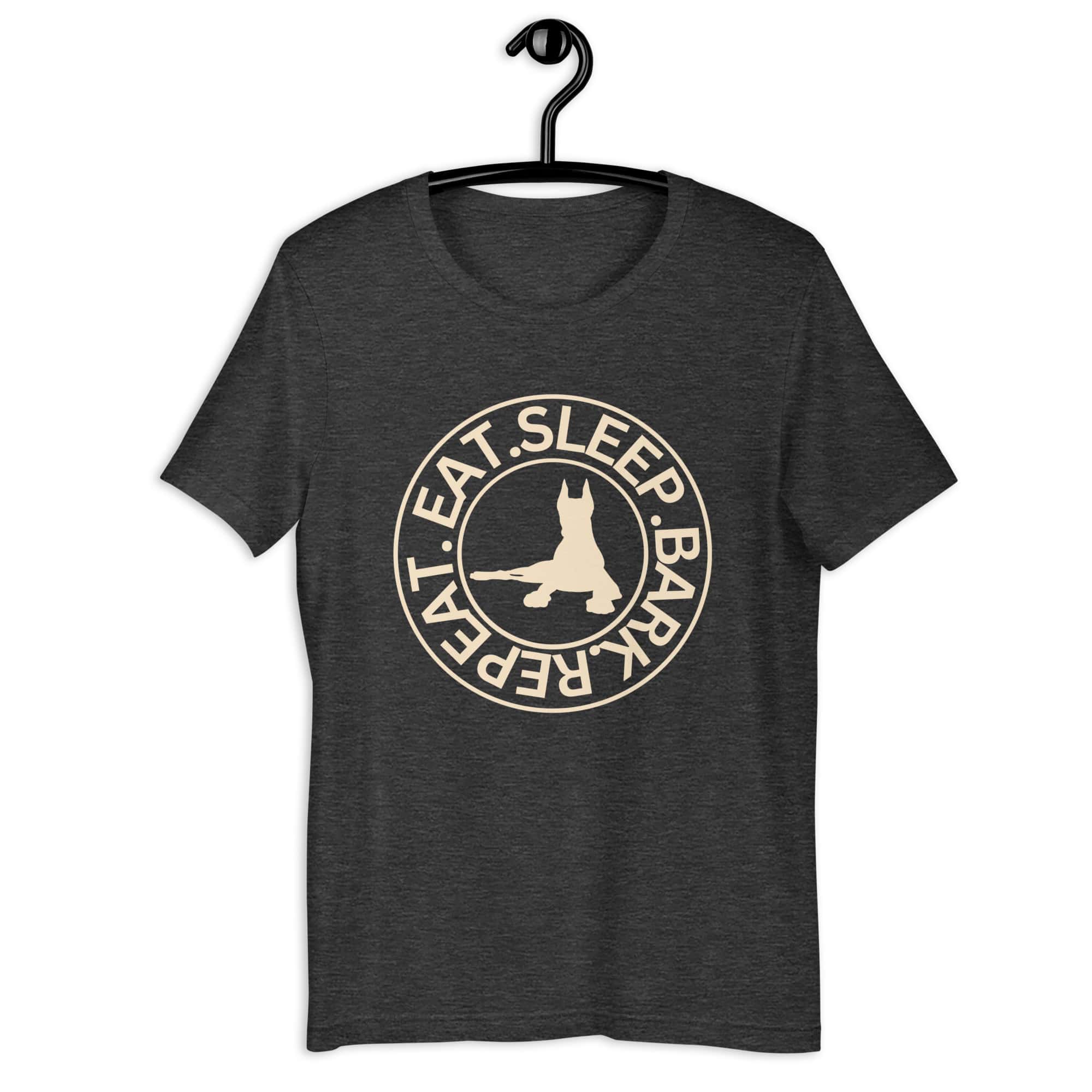 Eat Sleep Bark Repeat Toy Manchester Terrier Unisex T-Shirt. Heather Grey