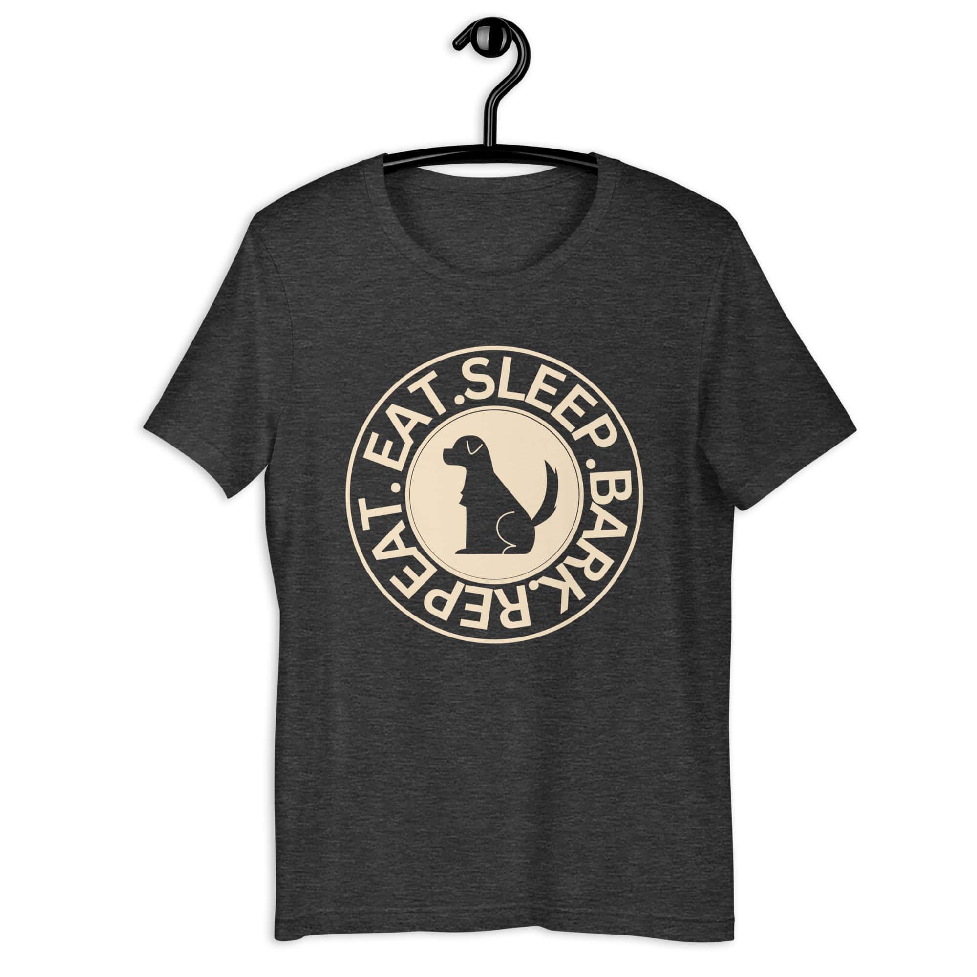 Eat Sleep Bark Repeat Ansylvanian Hound Unisex T-Shirt. Dark Grey