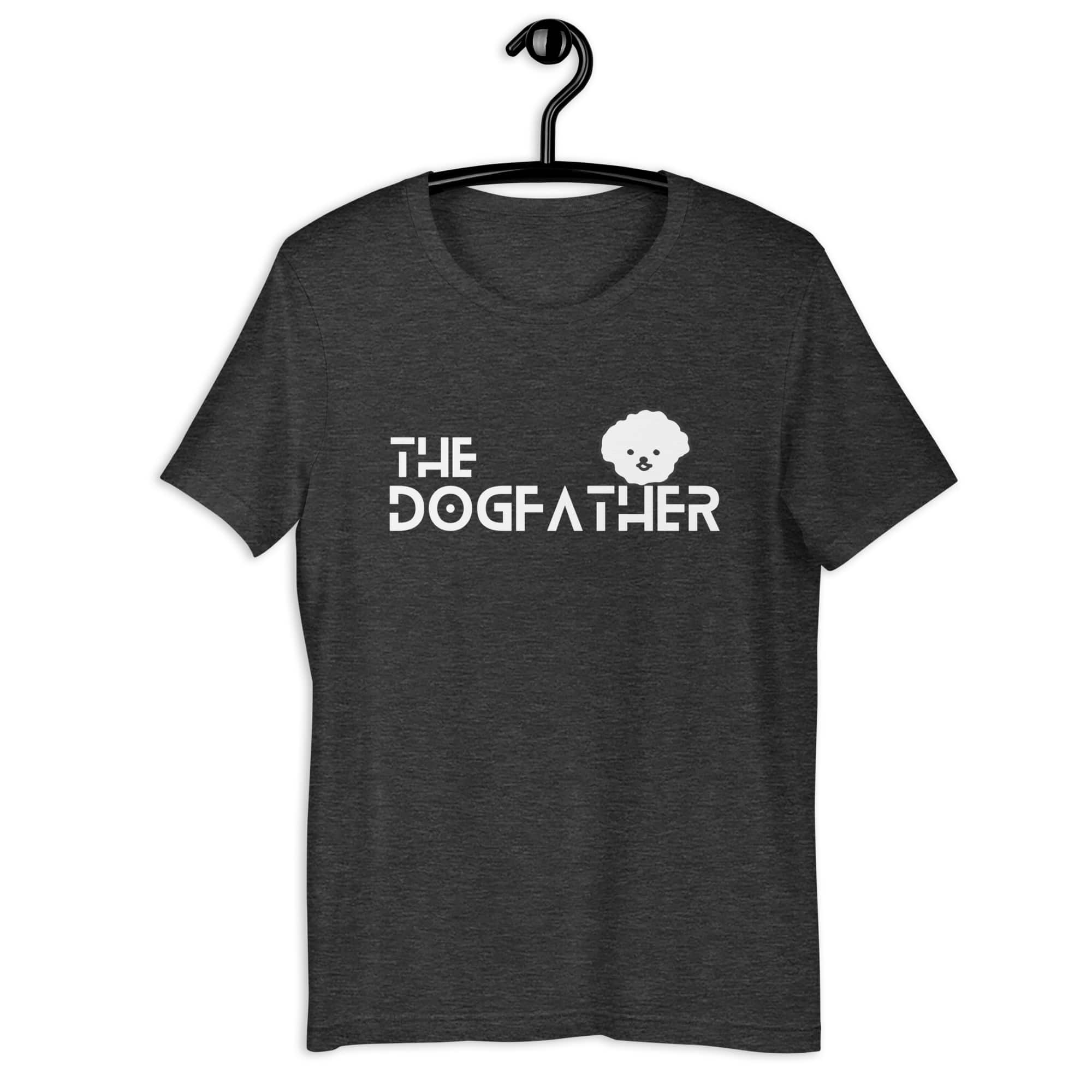 The Dogfather Poodles Unisex T-Shirt. Dark Grey