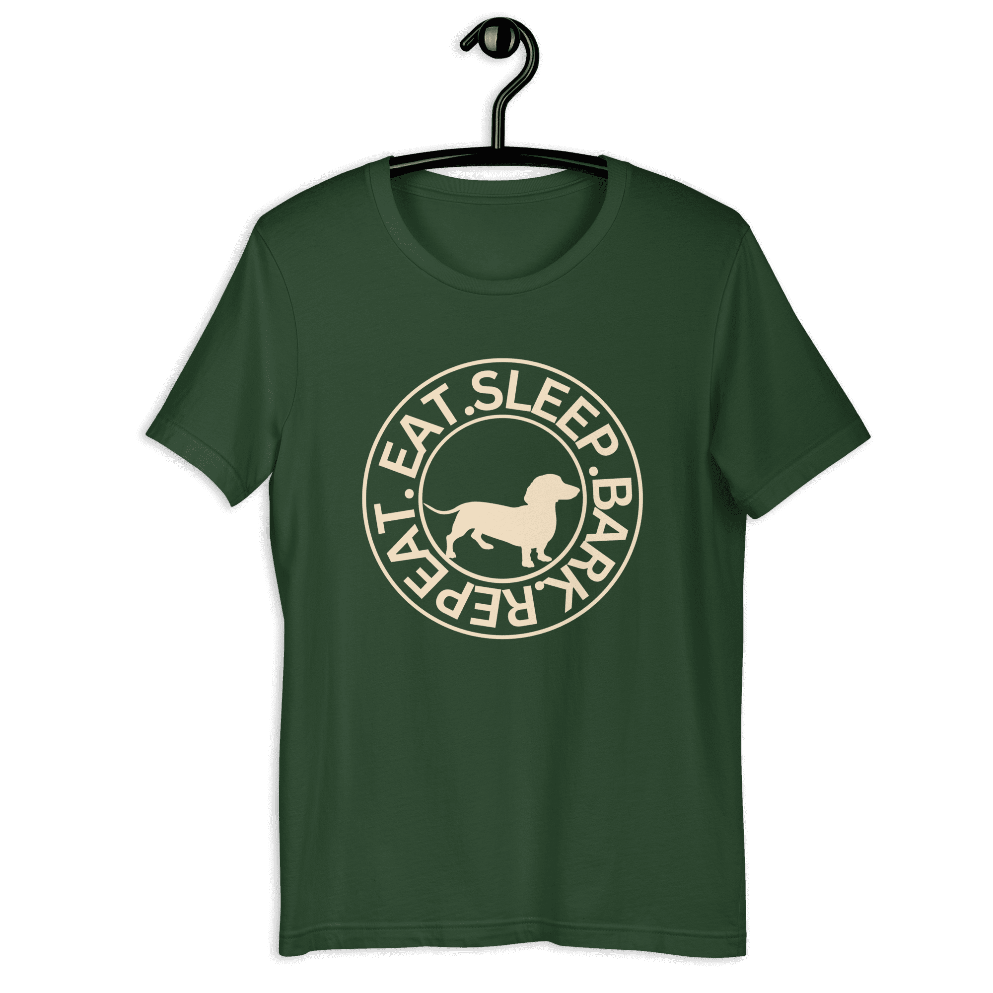 Eat Sleep Bark Repeat Transylvanian Hound (Erdélyi Kopó) Unisex T-Shirt. Green