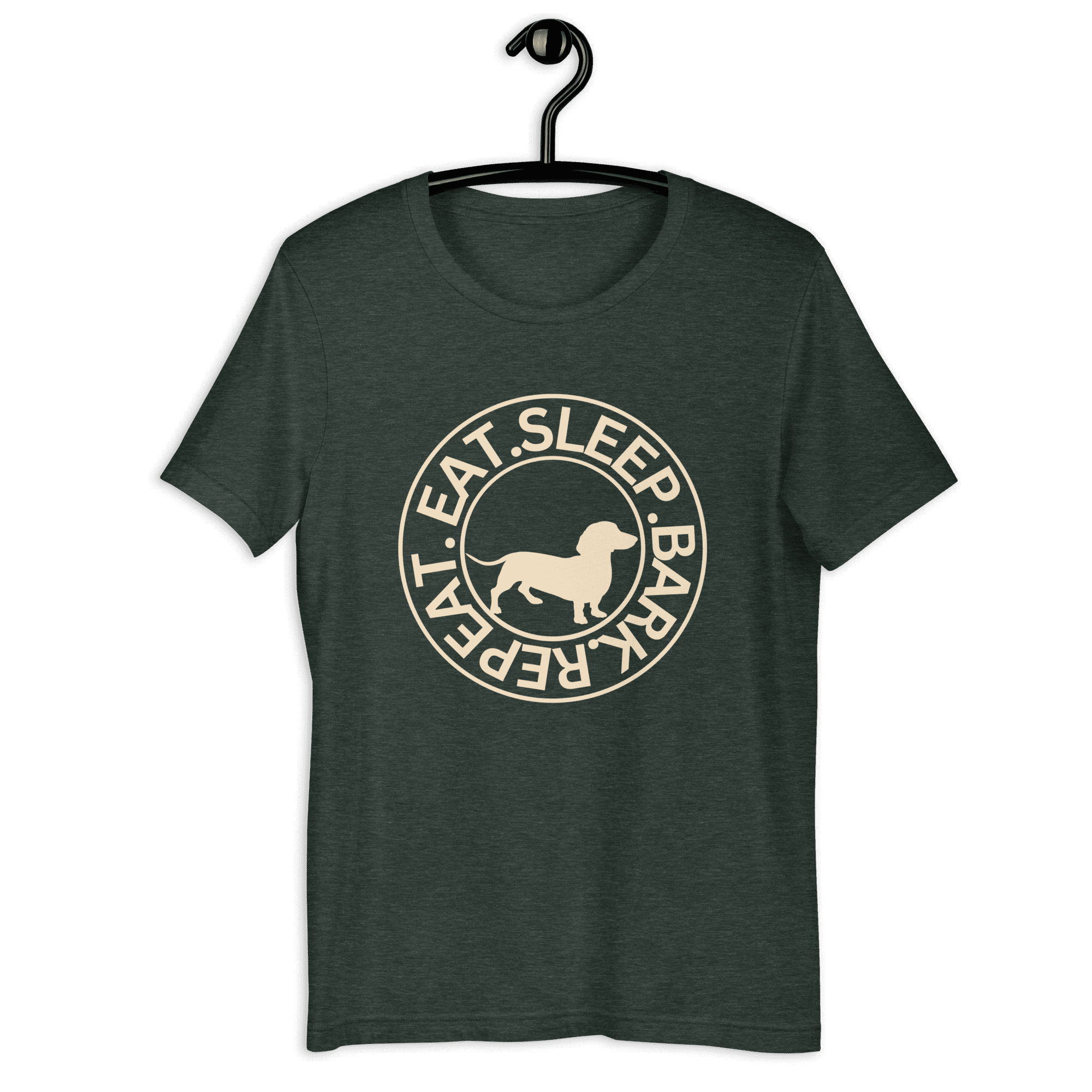 Eat Sleep Bark Repeat Transylvanian Hound (Erdélyi Kopó) Unisex T-Shirt. Charcoal