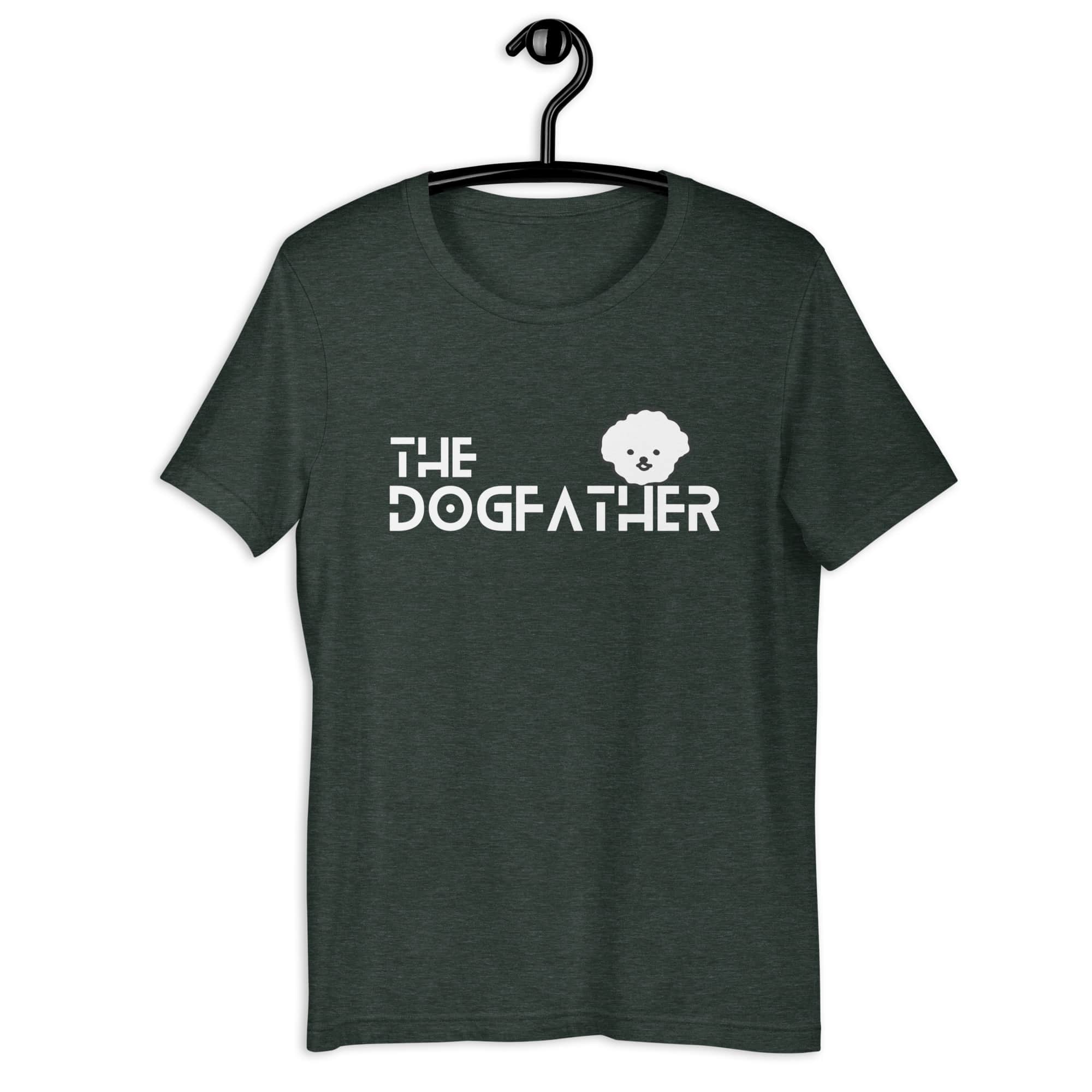 The Dogfather Poodles Unisex T-Shirt. Heather Forest
