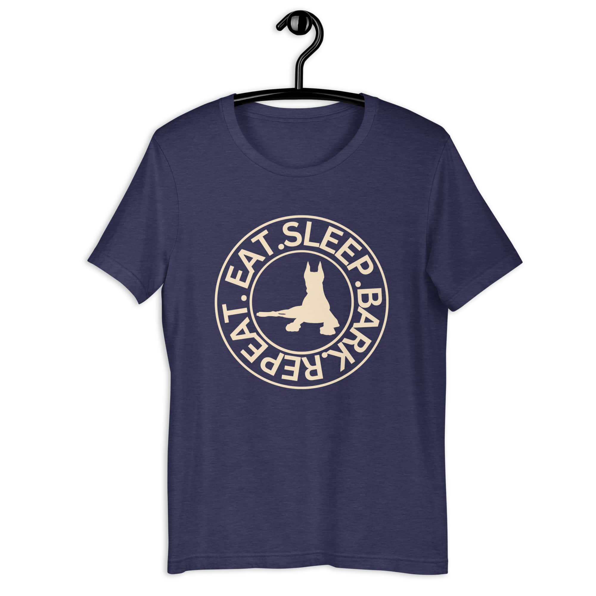 Eat Sleep Bark Repeat Toy Manchester Terrier Unisex T-Shirt. Heather Midnight Navy