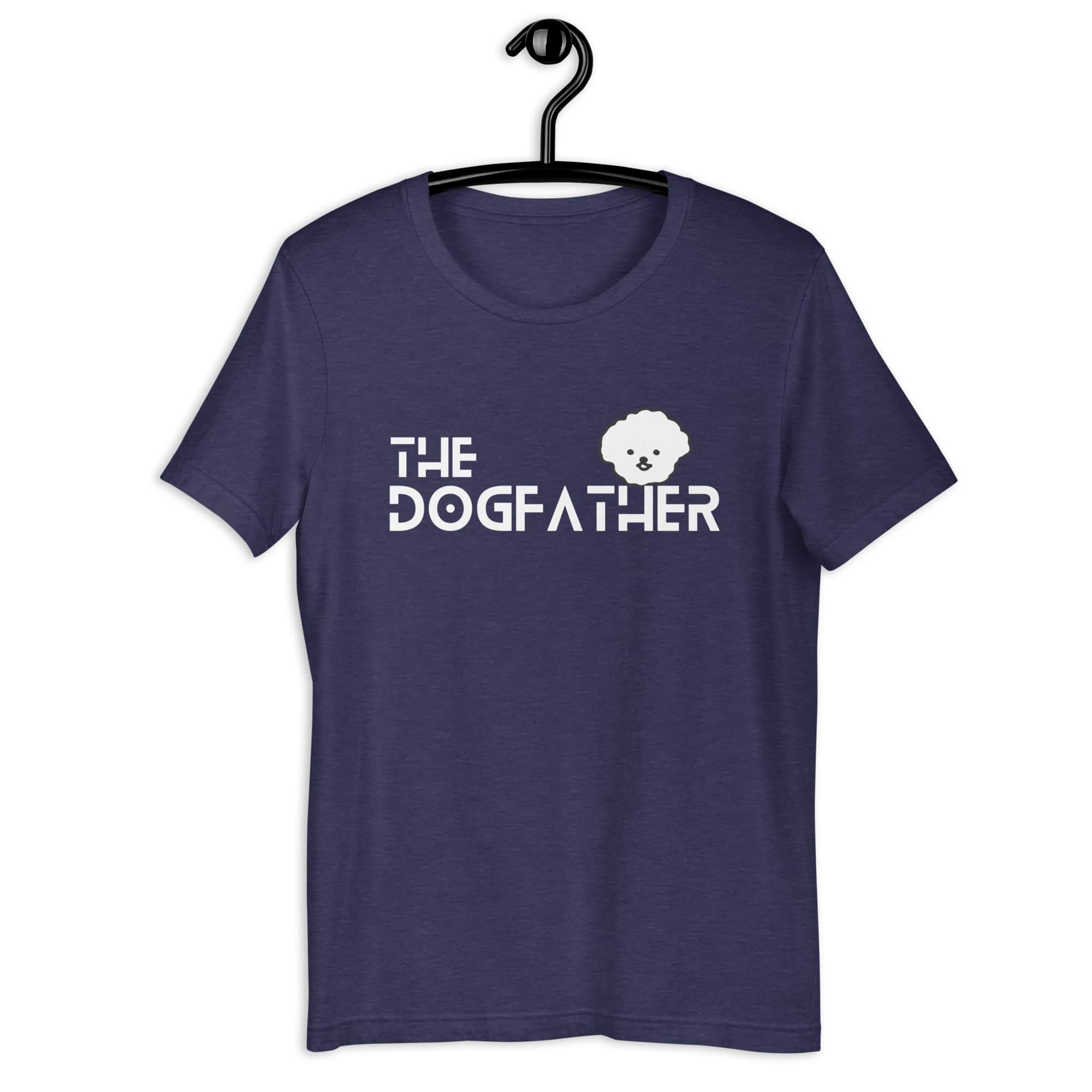 The Dogfather Poodles Unisex T-Shirt. Heather Midnight Navy