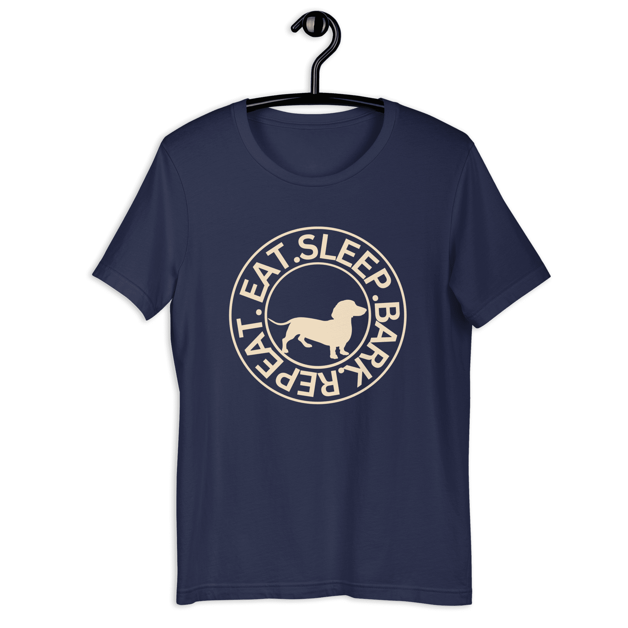 Eat Sleep Bark Repeat Transylvanian Hound (Erdélyi Kopó) Unisex T-Shirt. Navy Blue