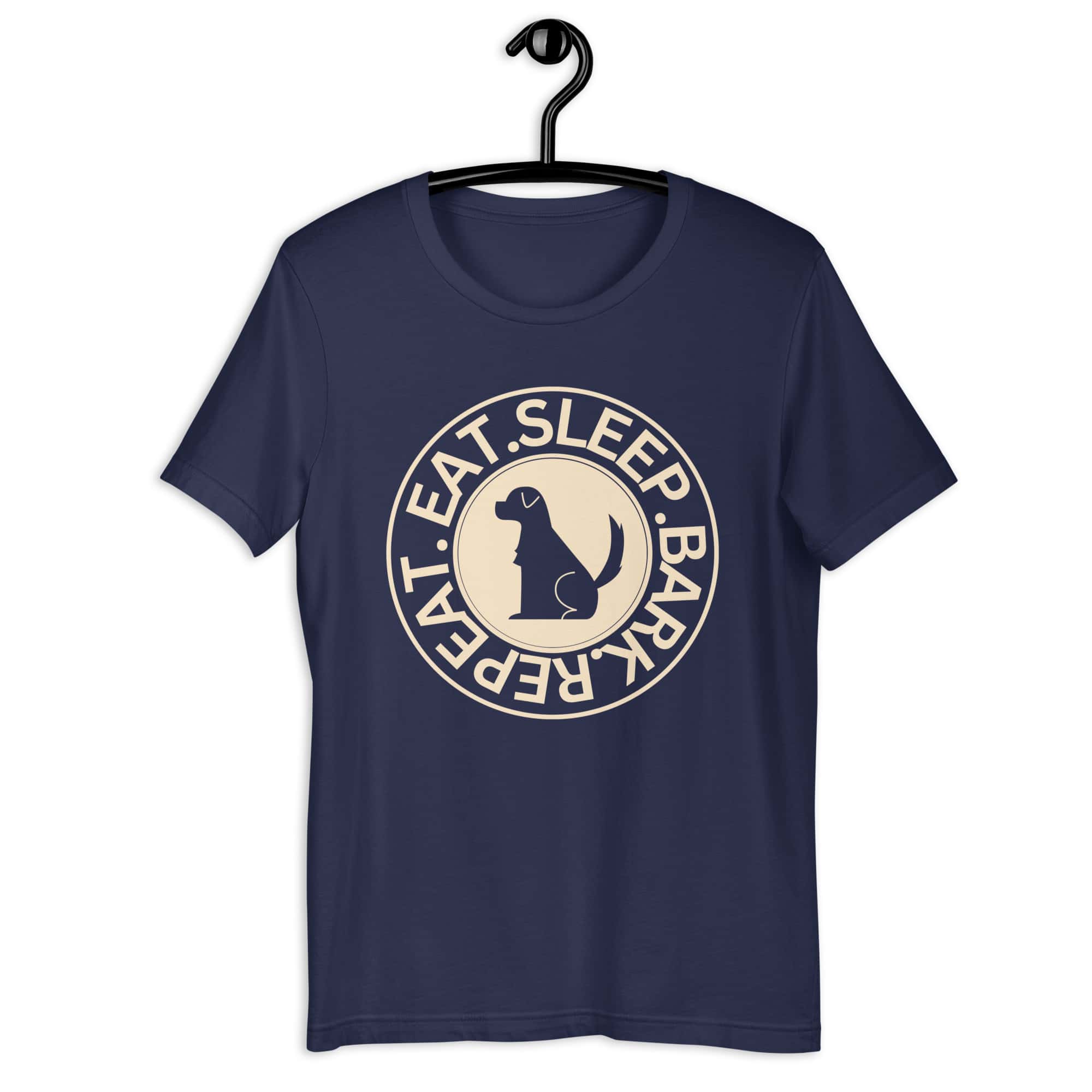 Eat Sleep Bark Repeat Ansylvanian Hound Unisex T-Shirt. Navy