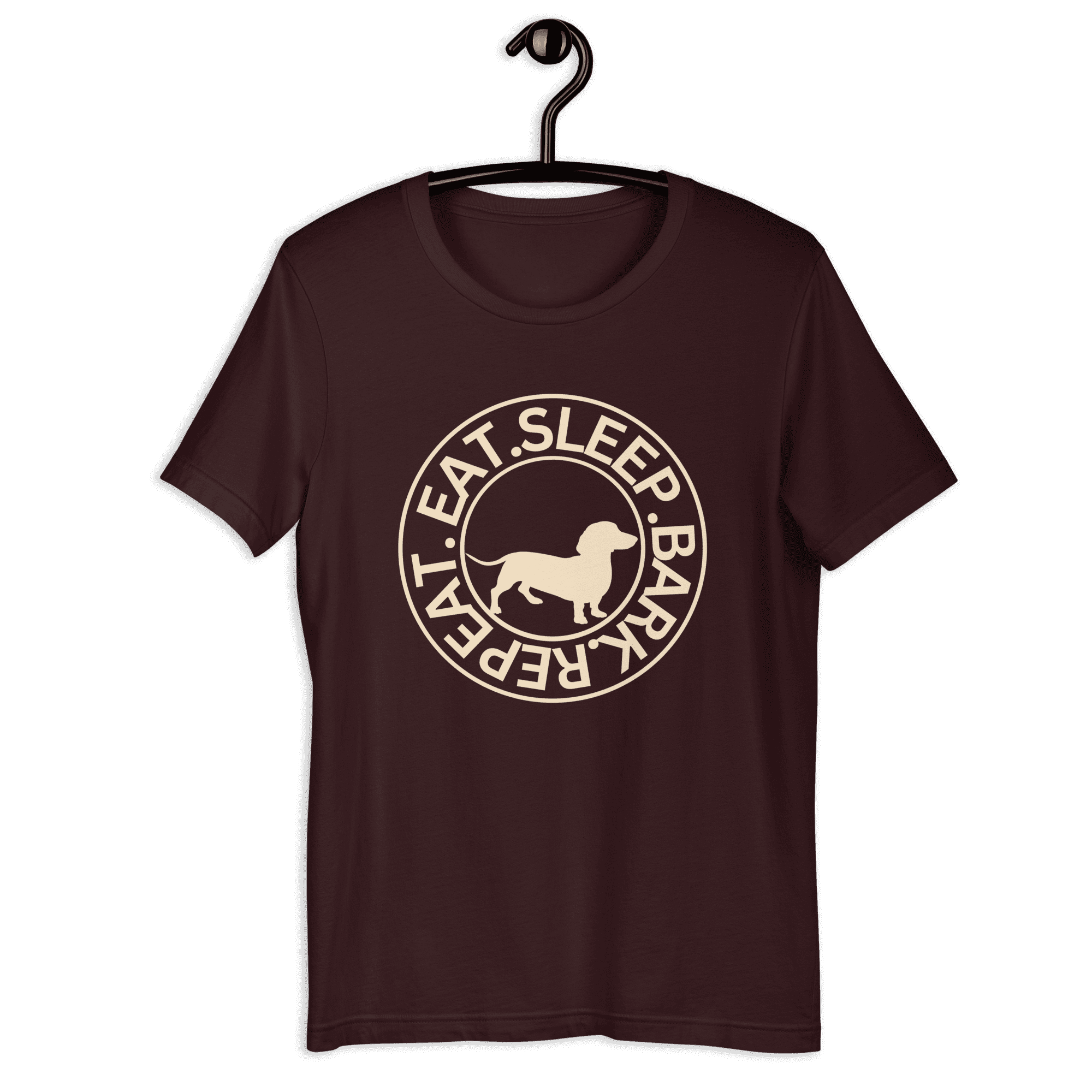 Eat Sleep Bark Repeat Transylvanian Hound (Erdélyi Kopó) Unisex T-Shirt. Ox Blood