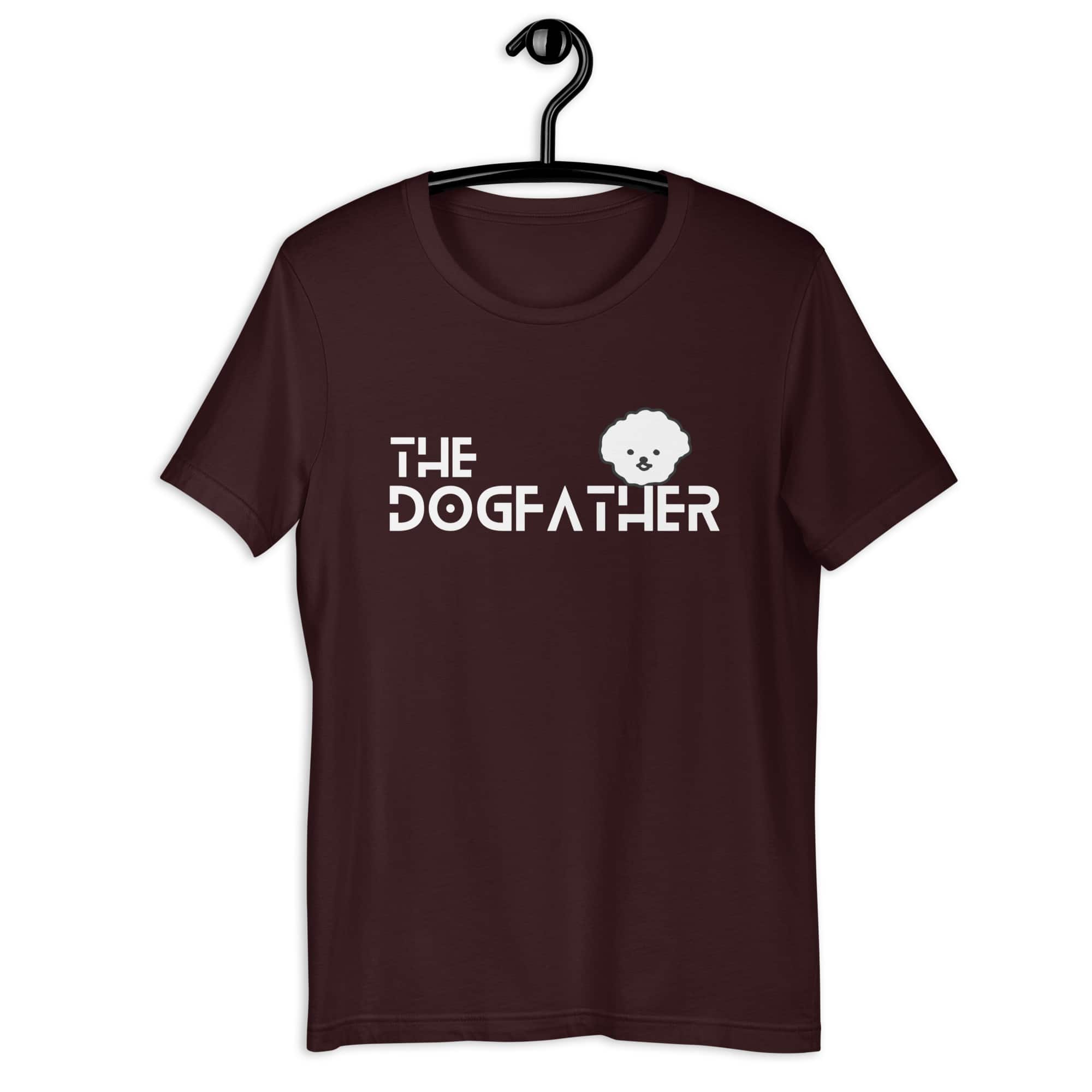 The Dogfather Poodles Unisex T-Shirt. Oxblood Black
