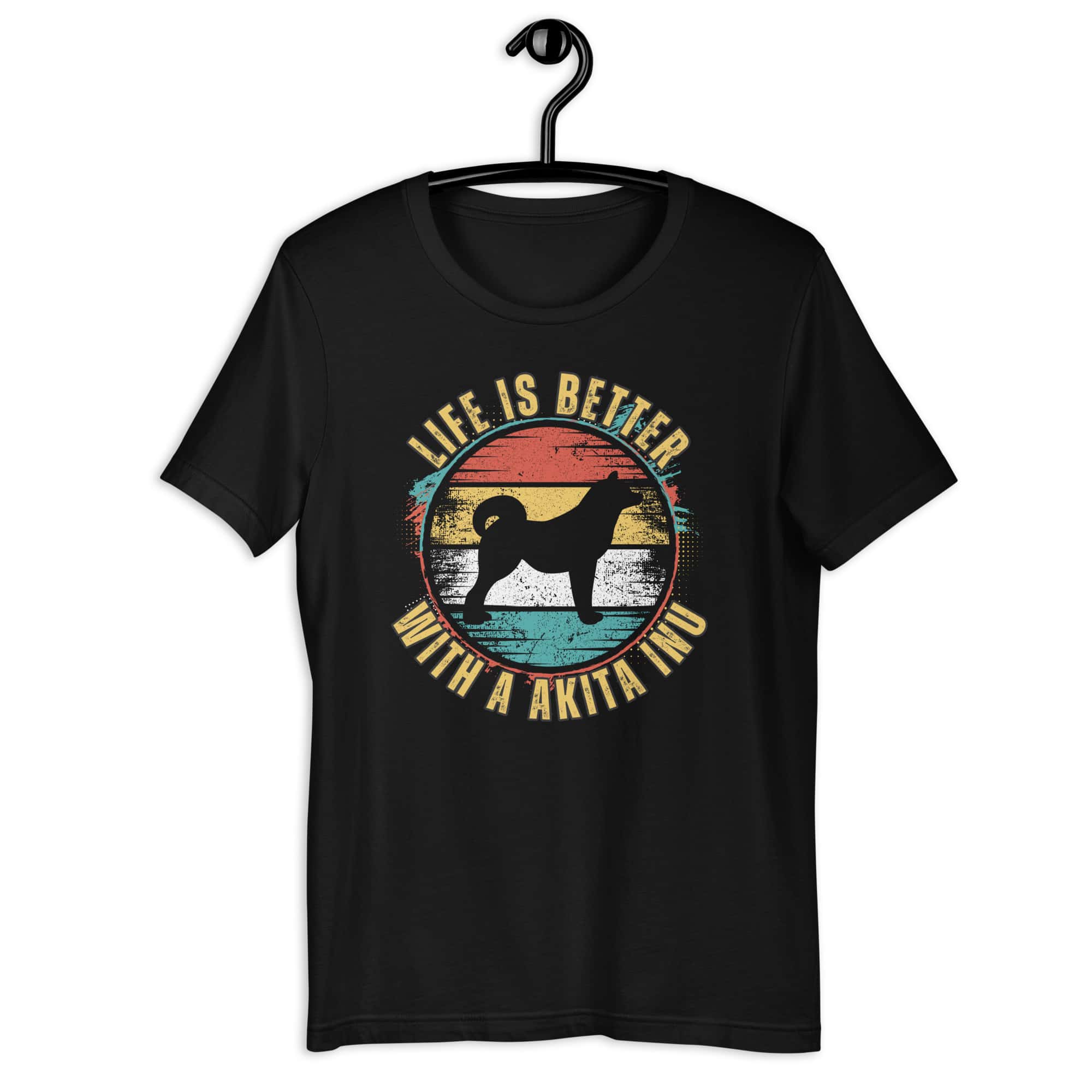 Life is Better With A Akita Inu Unisex T-Shirt Jet Black