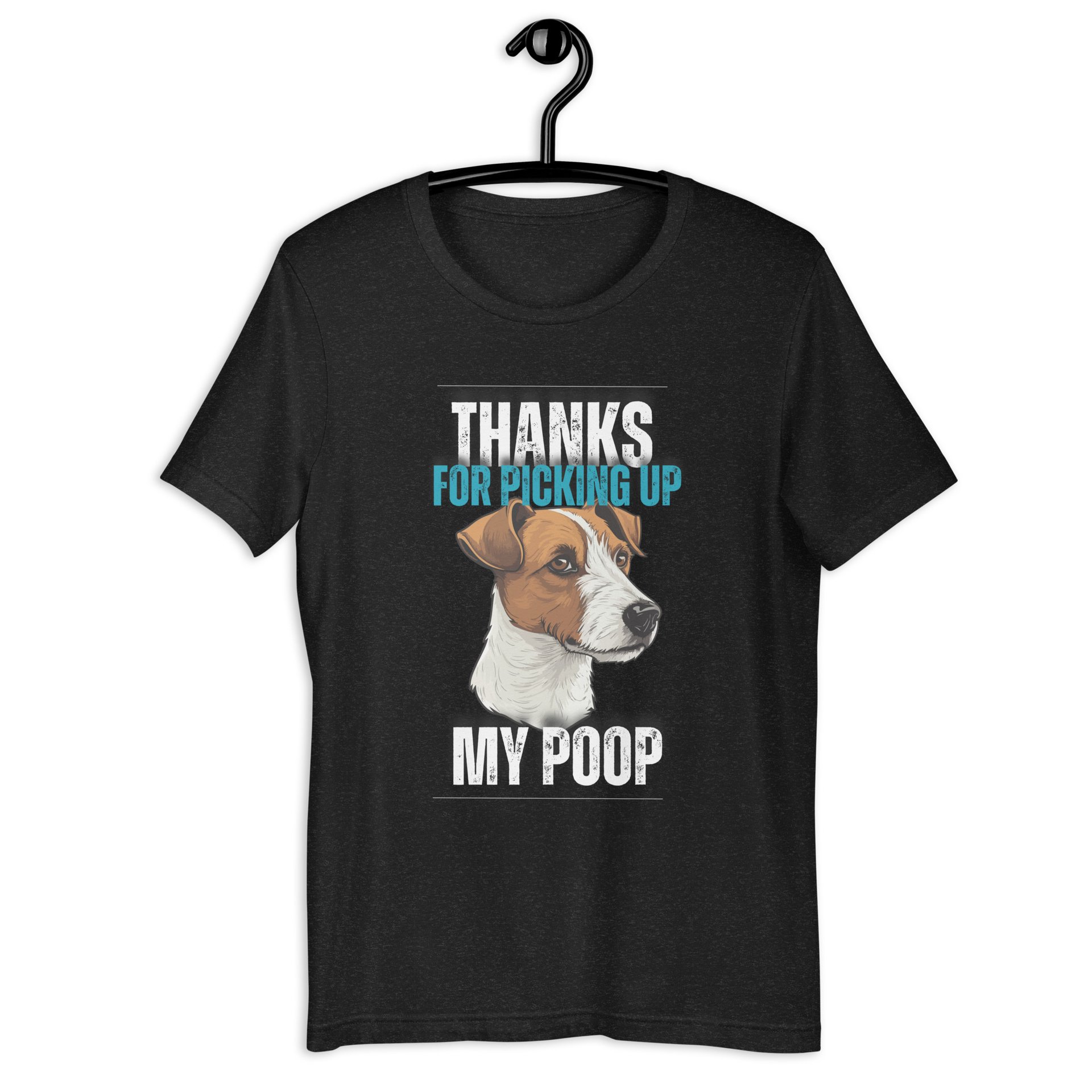 Thanks For Picking Up My POOP Funny Retrievers Unisex T-Shirt. Black Heather
