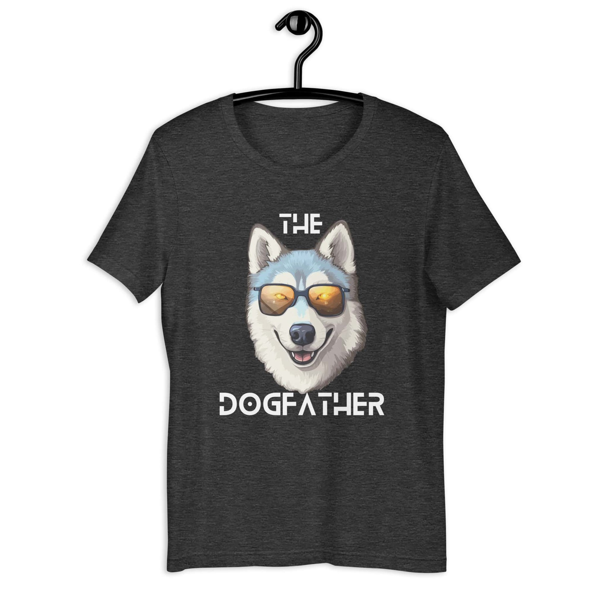 The Dogfather Huskies Unisex T-Shirt. Dark Grey