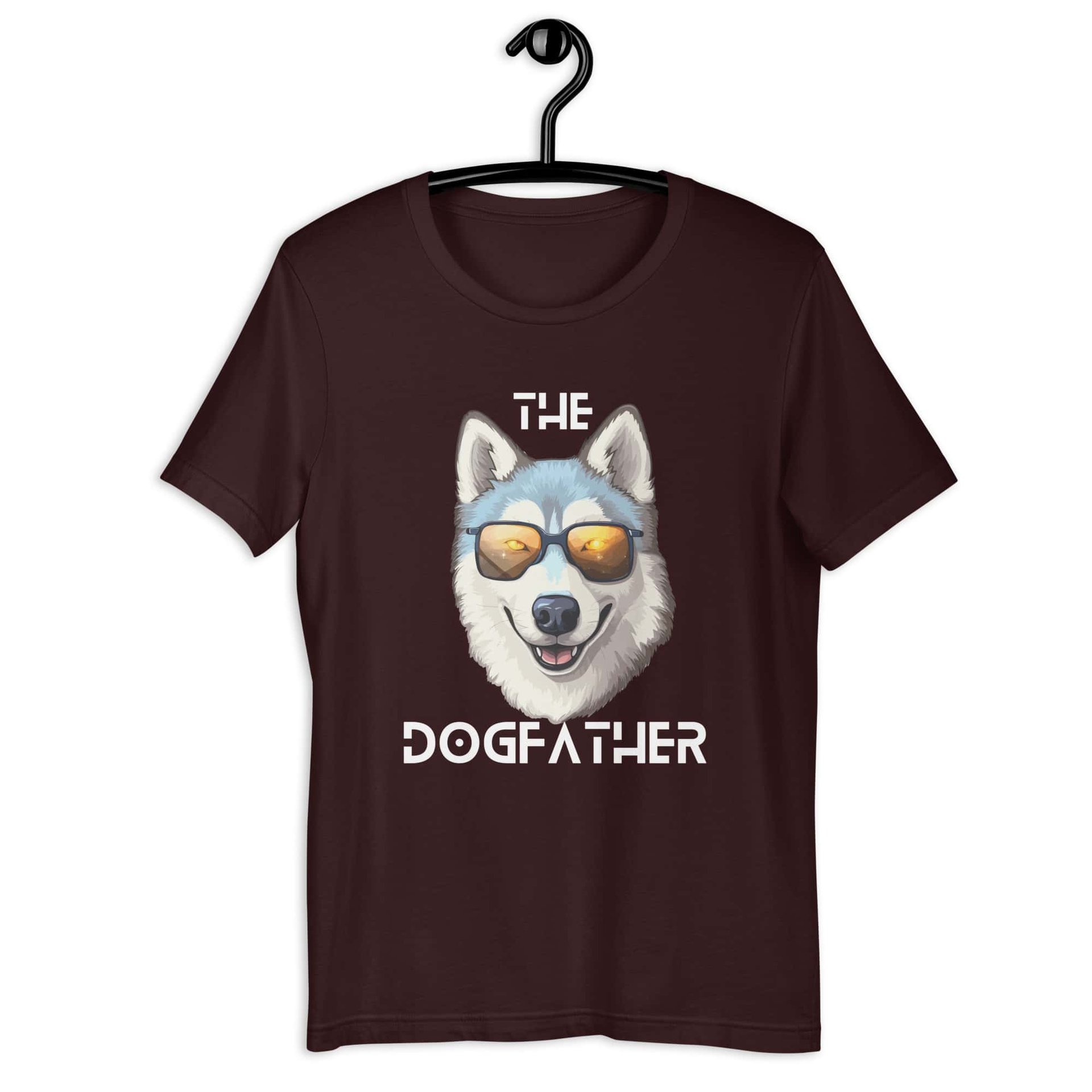 The Dogfather Huskies Unisex T-Shirt. Oxblood Black