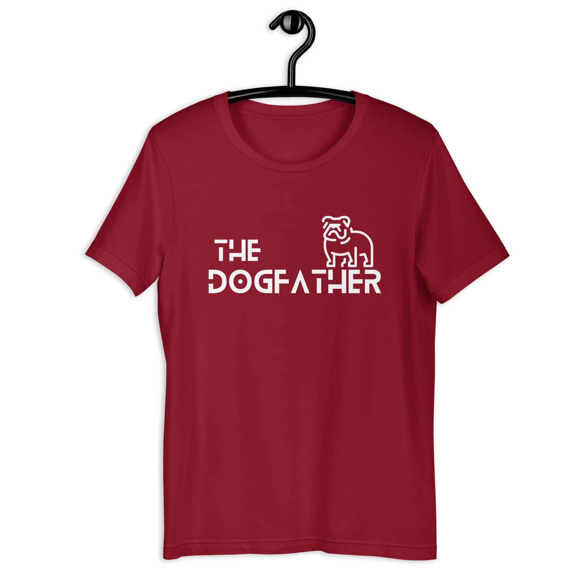 The Dogfather Bulldog Unisex T-Shirt. Burgundy