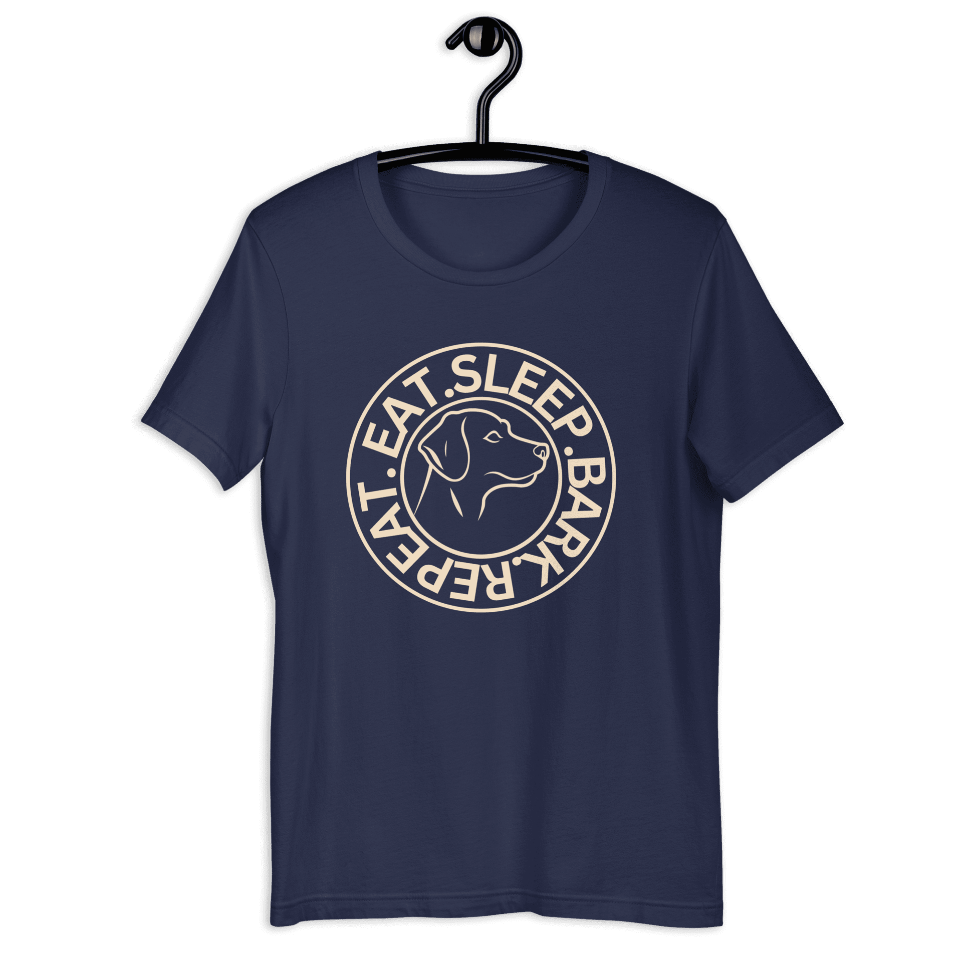 Eat Sleep Bark Repeat Labrador Retriever Unisex T-Shirt. Dark Blue