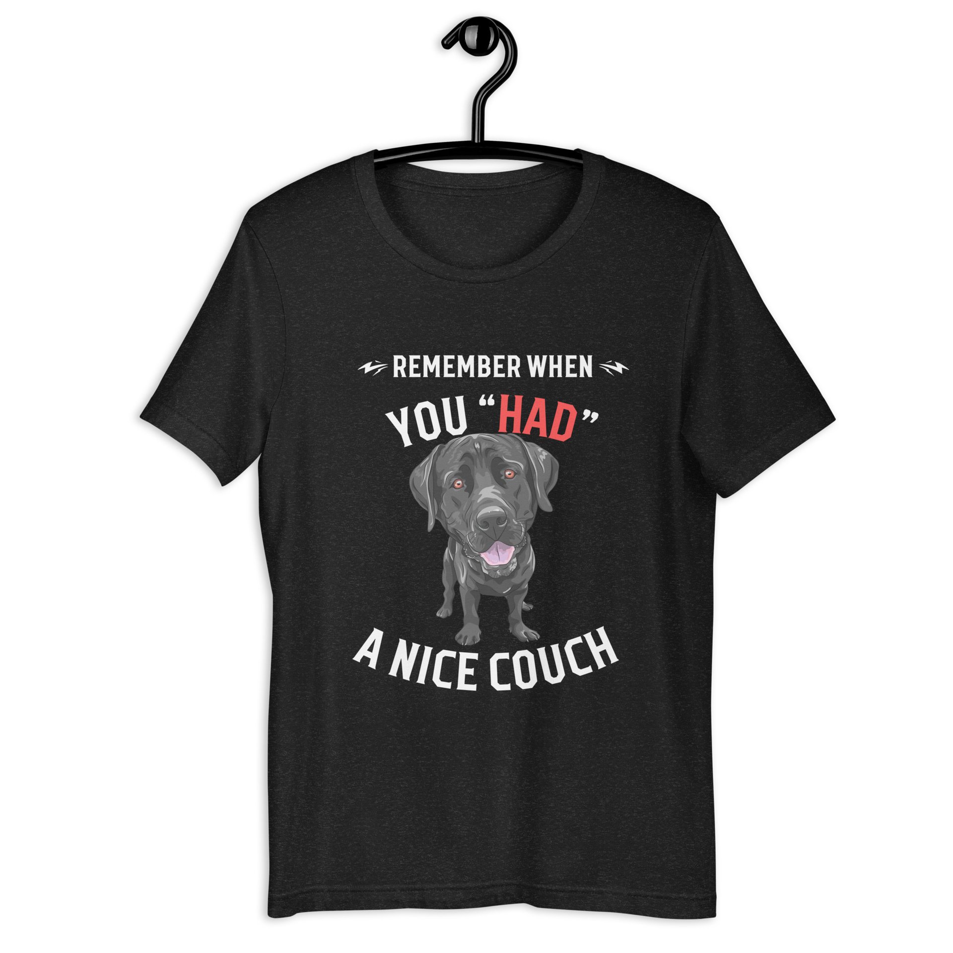 "Remember When You Had A Nice Couch" Funny Labrador Retriever Unisex T-Shirt black