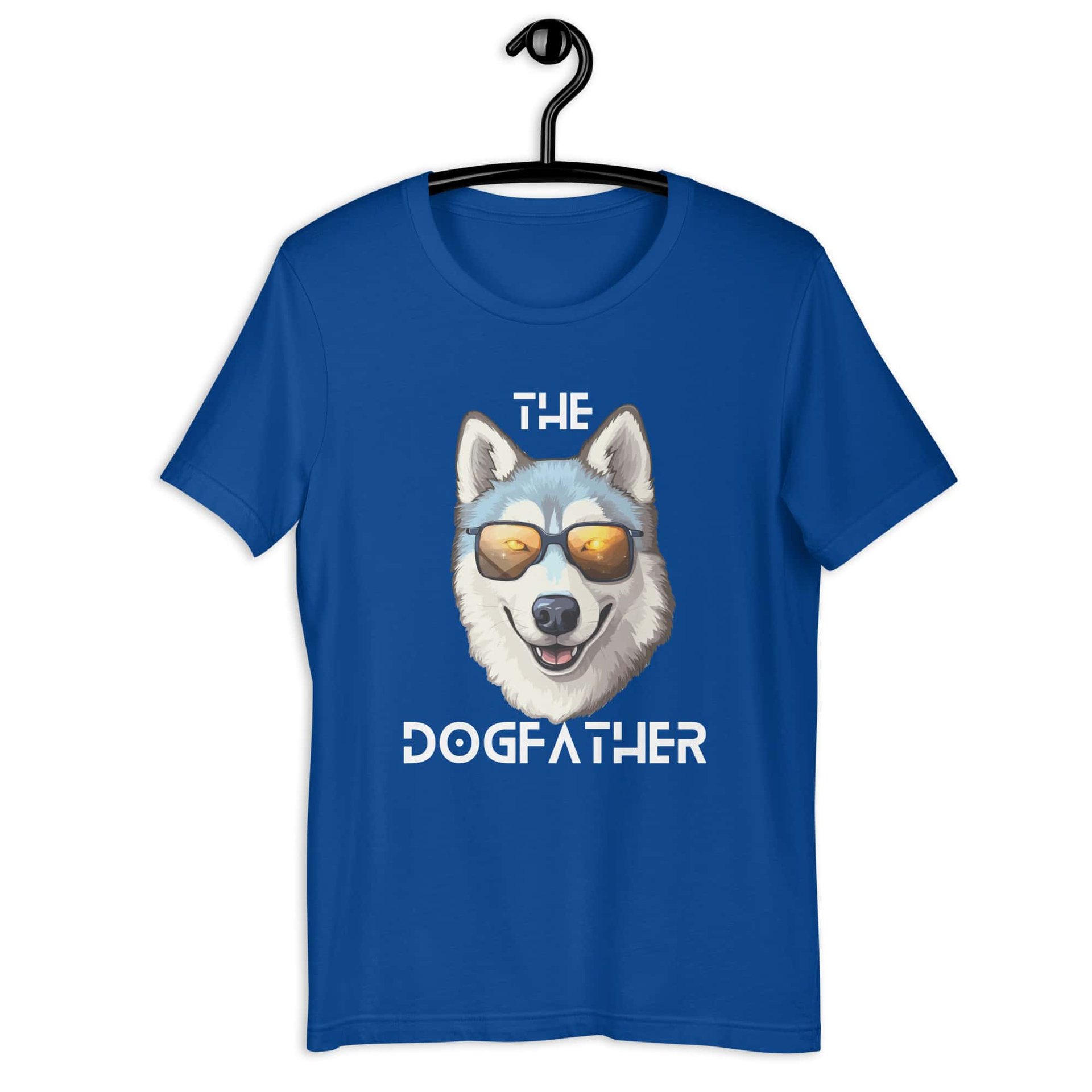 The Dogfather Huskies Unisex T-Shirt. Royal blue