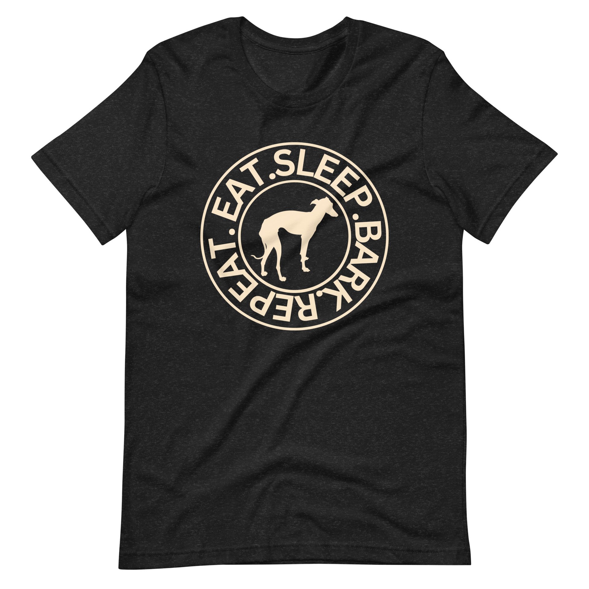 Eat Sleep Bark Repeat Italian Greyhound Unisex T-Shirt. Black HEather