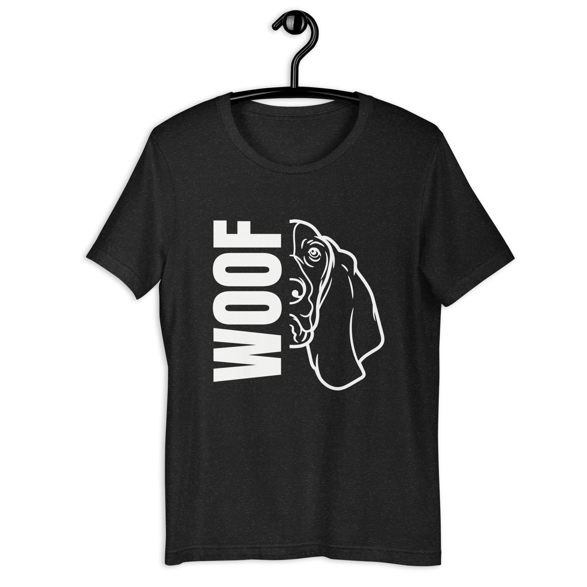 Woof Basset Hound Unisex T-Shirt black