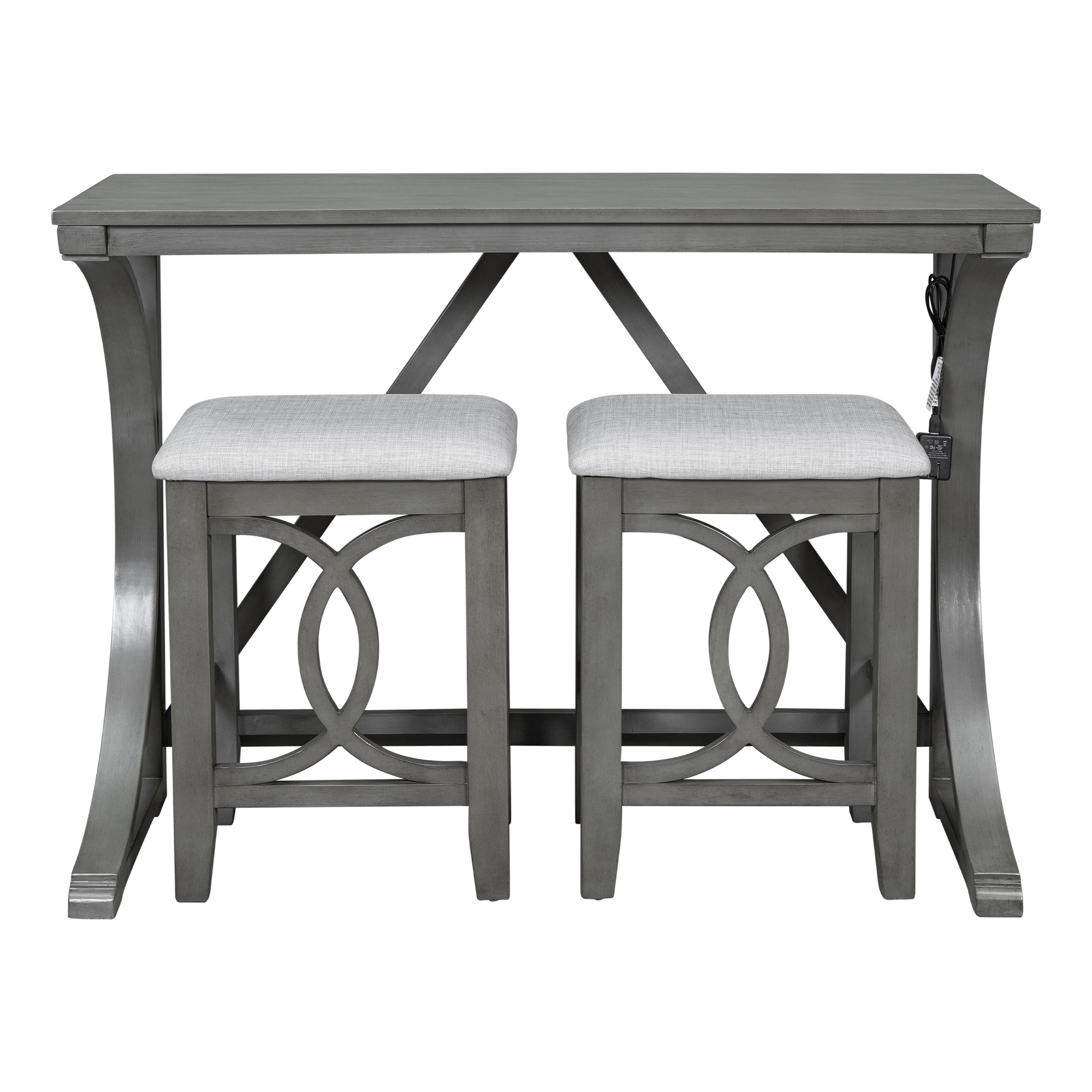 TOPMAX Farmhouse 3-Piece Counter Height Dining Table Set - WF298225AAE