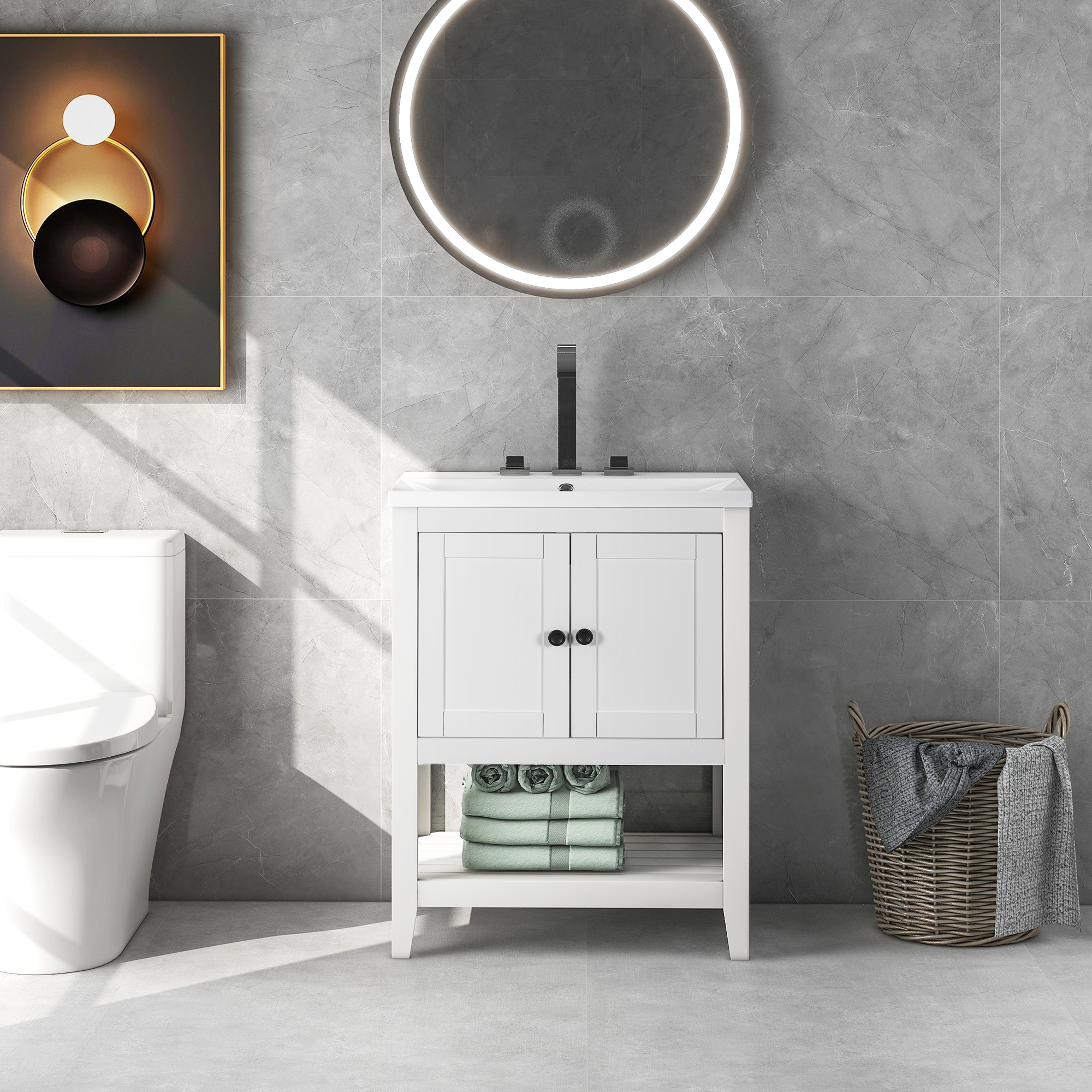 24" Modern Sleek Bathroom Vanity - JL000004AAK