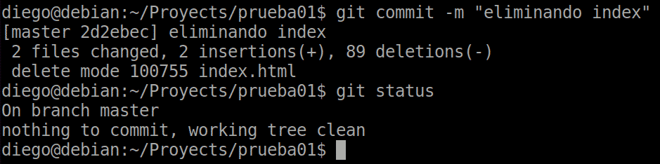 18 git commit after removal via git